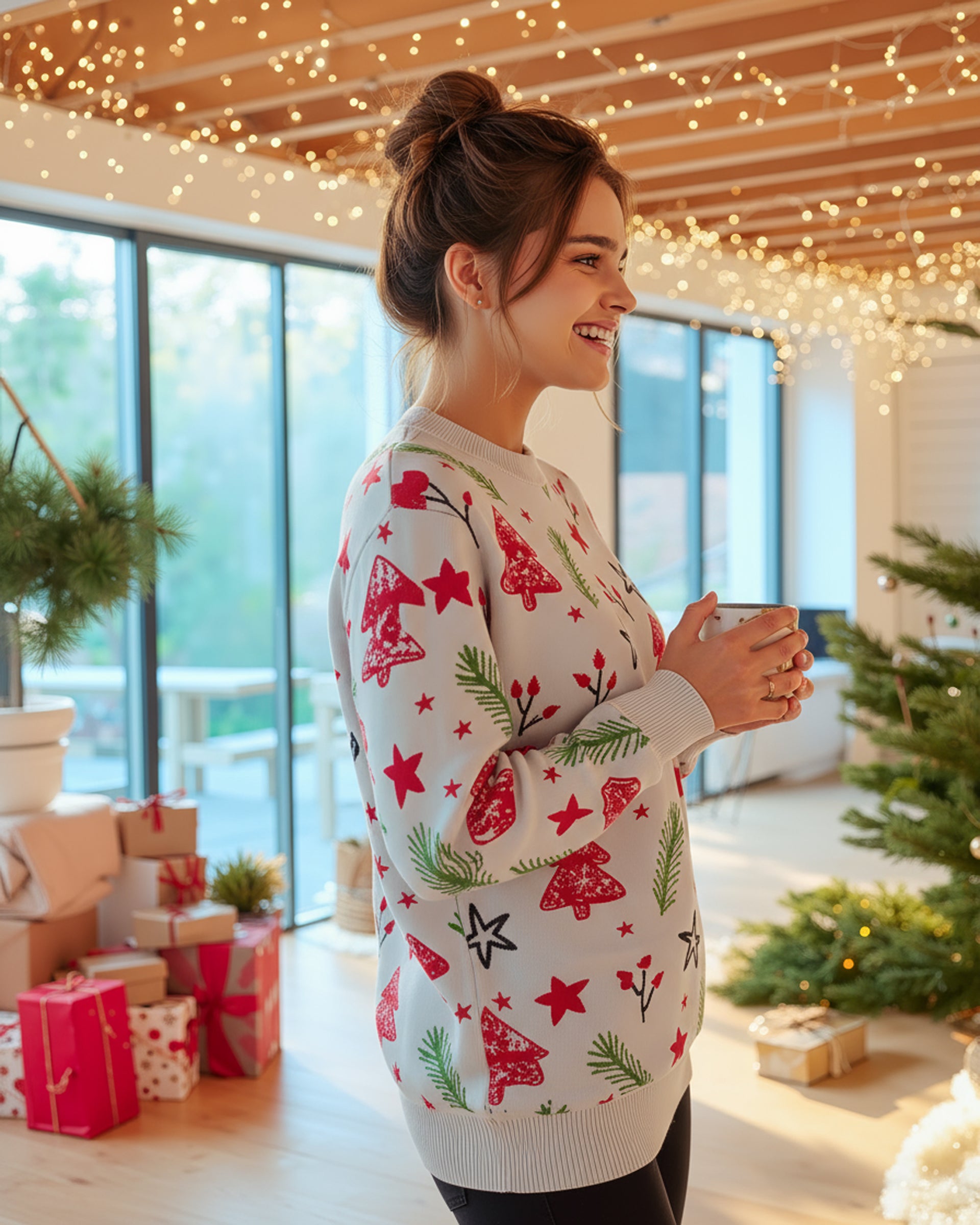 Allover Christmas Sweater - Women's