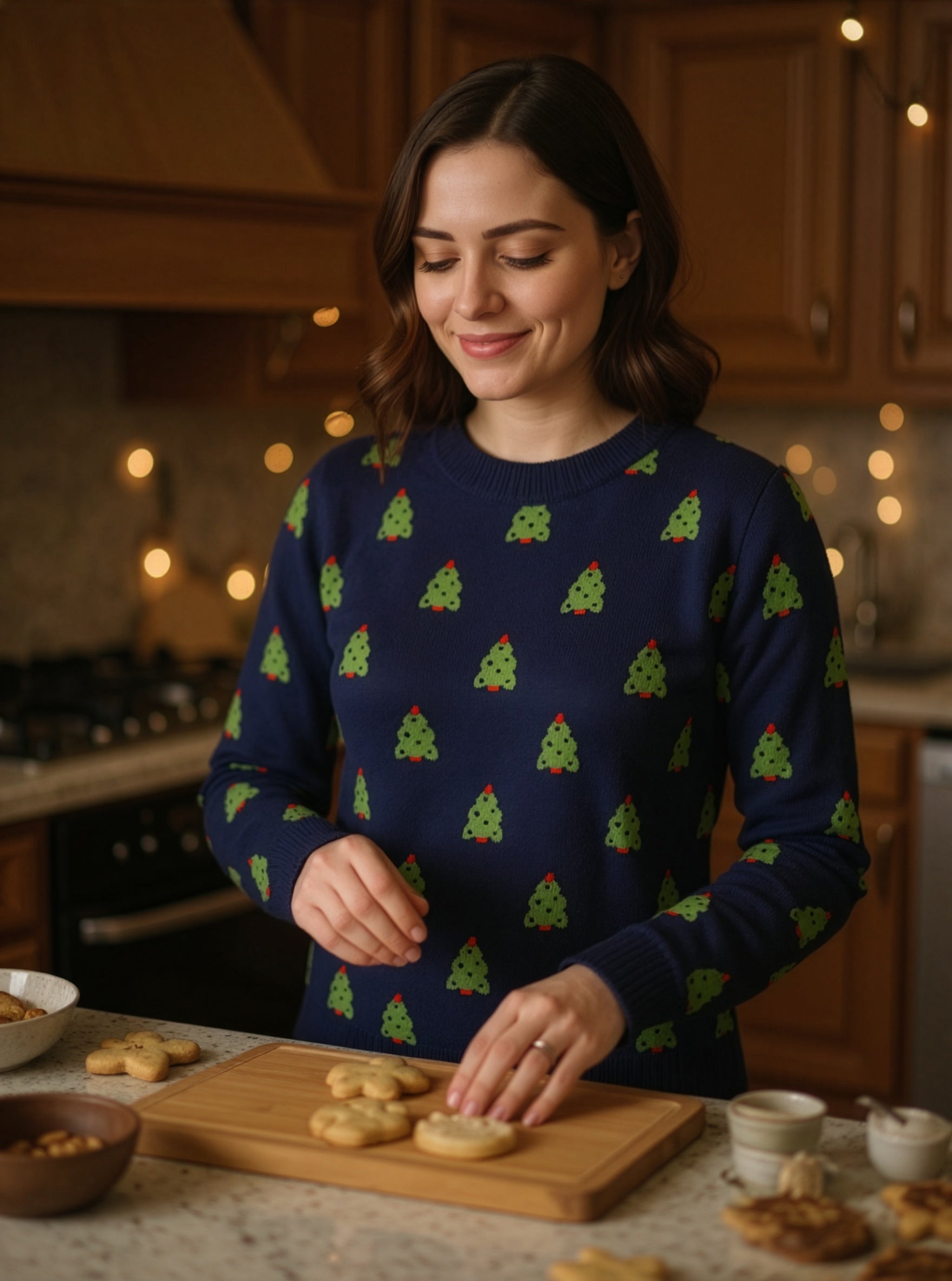 Christmas Tree Allover Sweater - Women's
