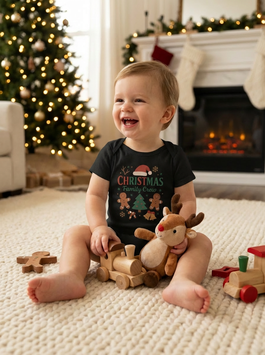 Christmas Family Crew Baby Bodysuit | Matching Holiday One Piece