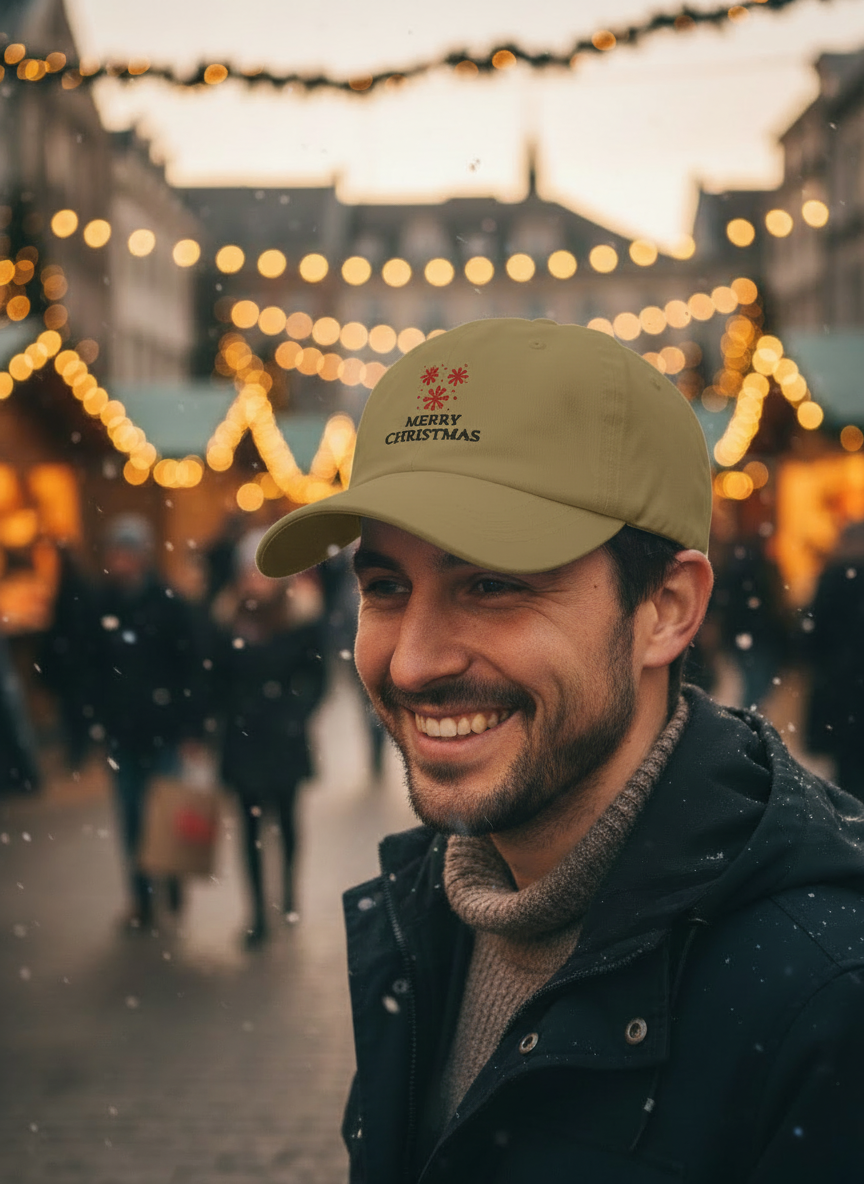 Merry Christmas Cute Holiday Cap - Men's