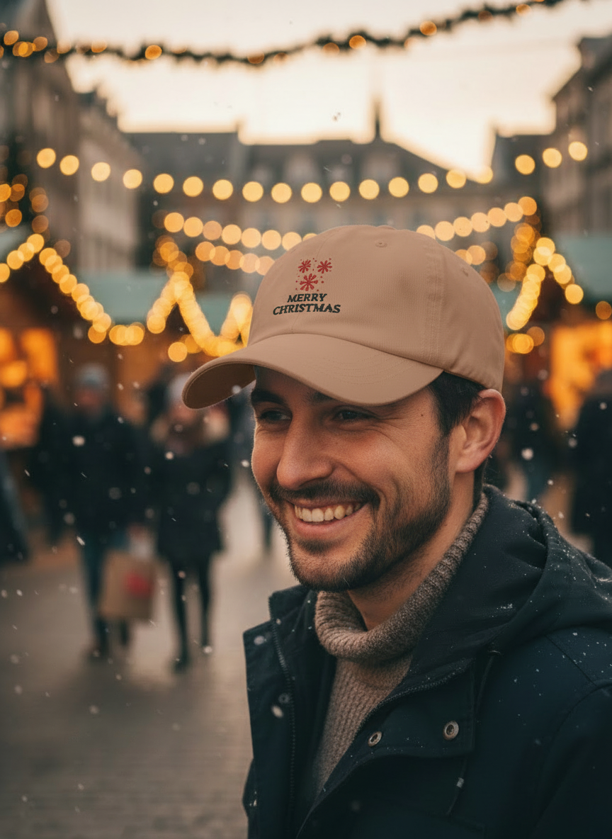 Merry Christmas Cute Holiday Cap - Men's