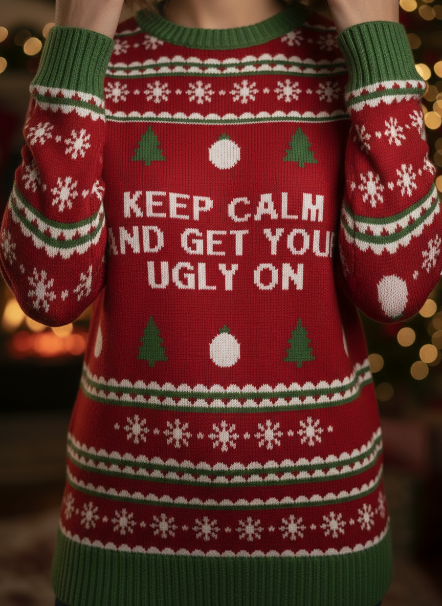 Keep Calm & Get Your Ugly On Sweater - Women's