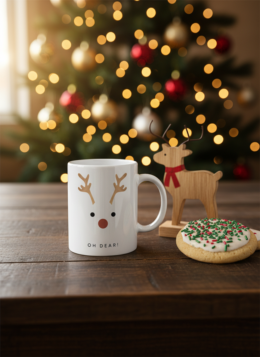 Oh Deer Reindeer Christmas Mug