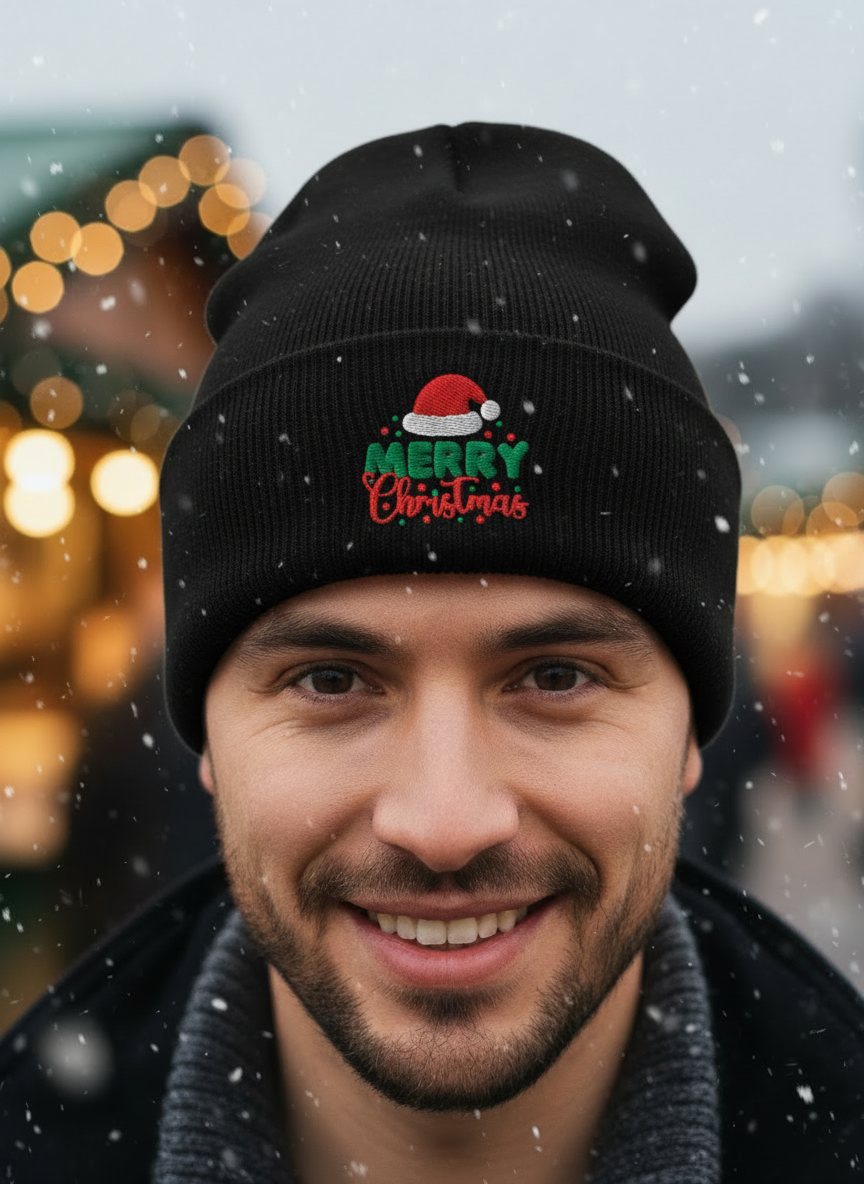 Merry Christmas Classic Knit Beanie (V2) - Men's