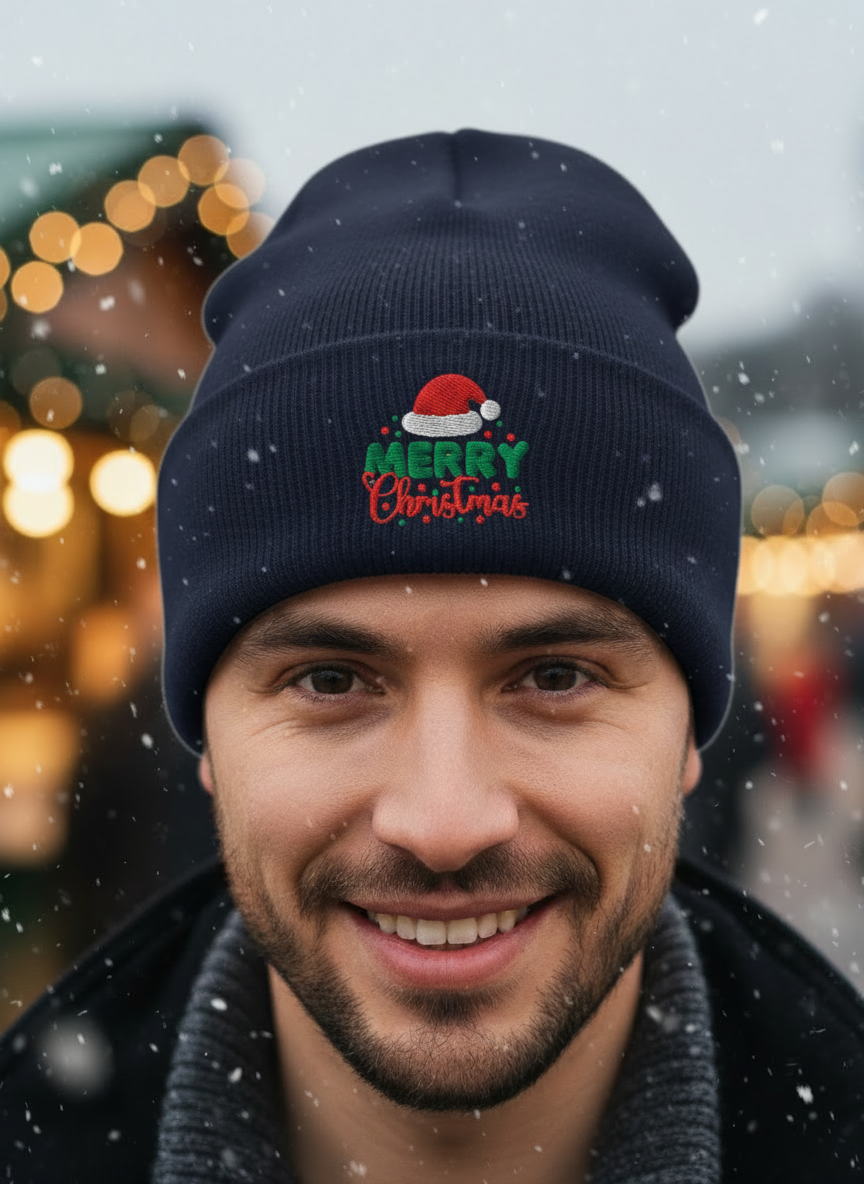 Merry Christmas Classic Knit Beanie (V2) - Men's