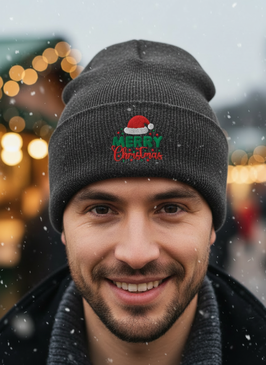 Merry Christmas Classic Knit Beanie (V2) - Men's