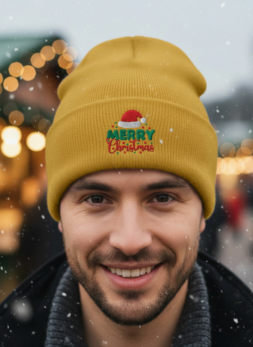 Merry Christmas Classic Knit Beanie (V2) - Men's