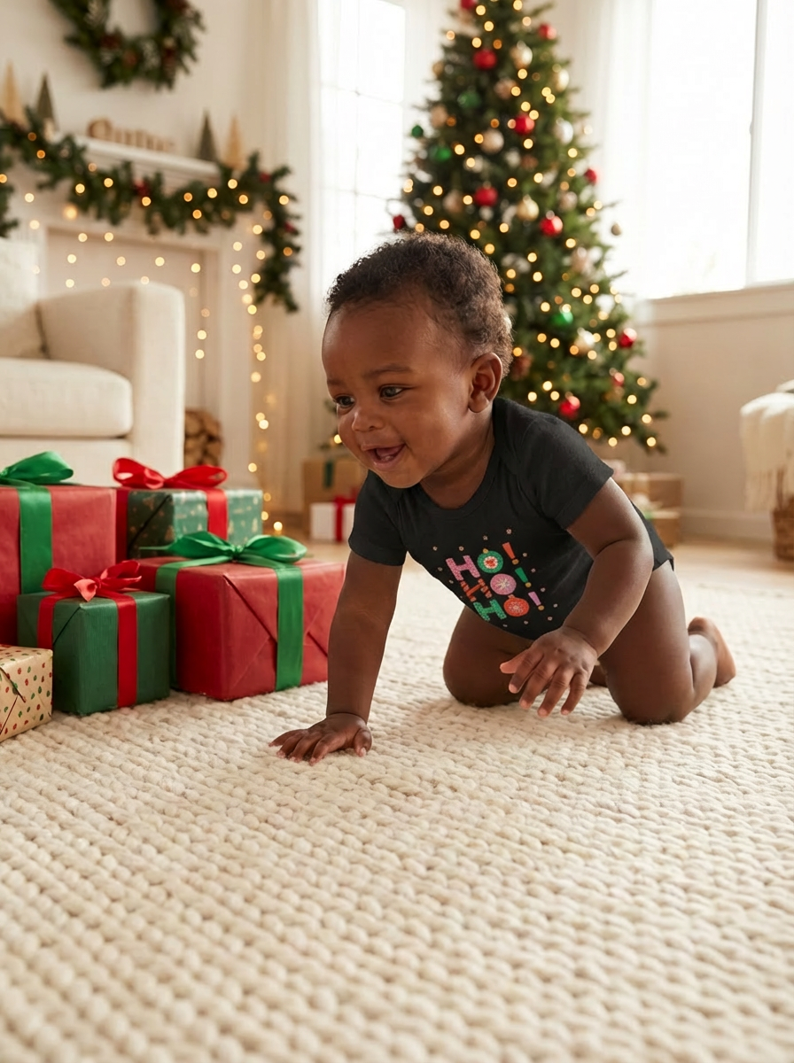 Ho Ho Ho Baby Christmas One Piece | Holiday Short Sleeve Bodysuit