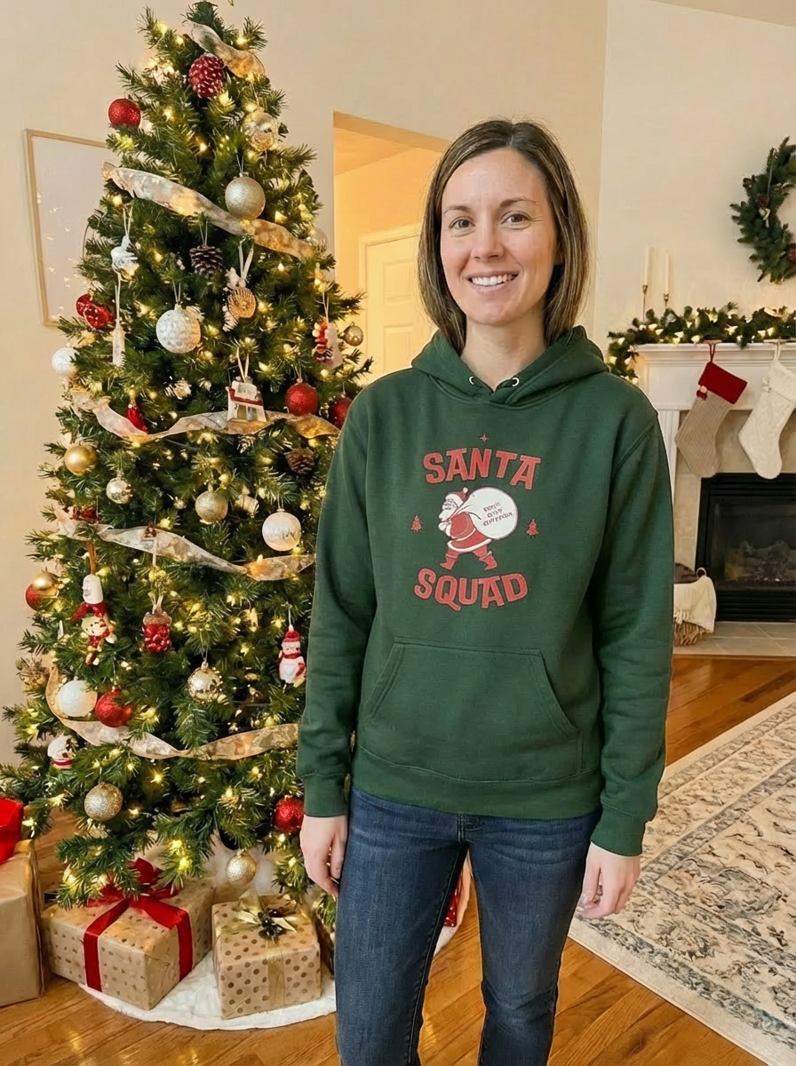 Santa Squad Christmas Hoodie - Women's