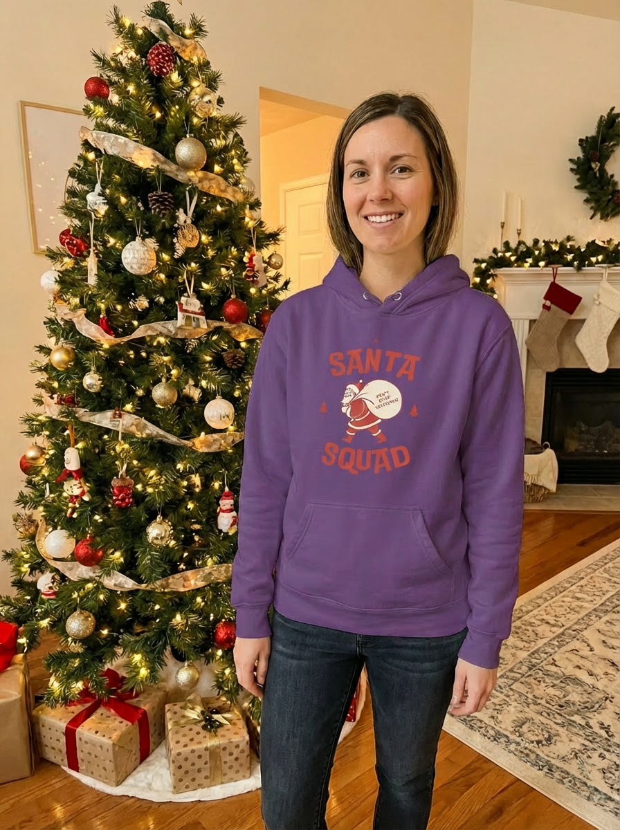 Santa Squad Christmas Hoodie - Women's