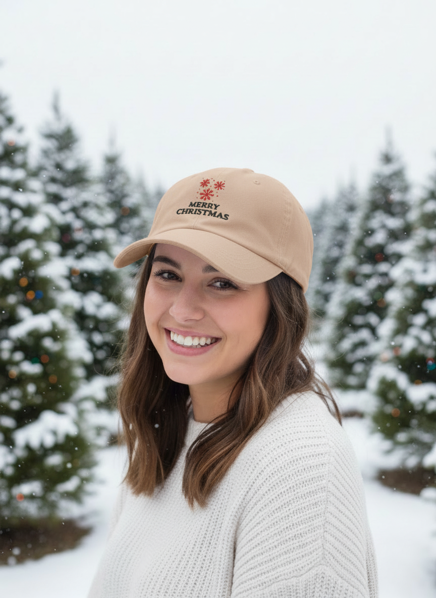 Merry Christmas Cute Holiday Cap - Women's