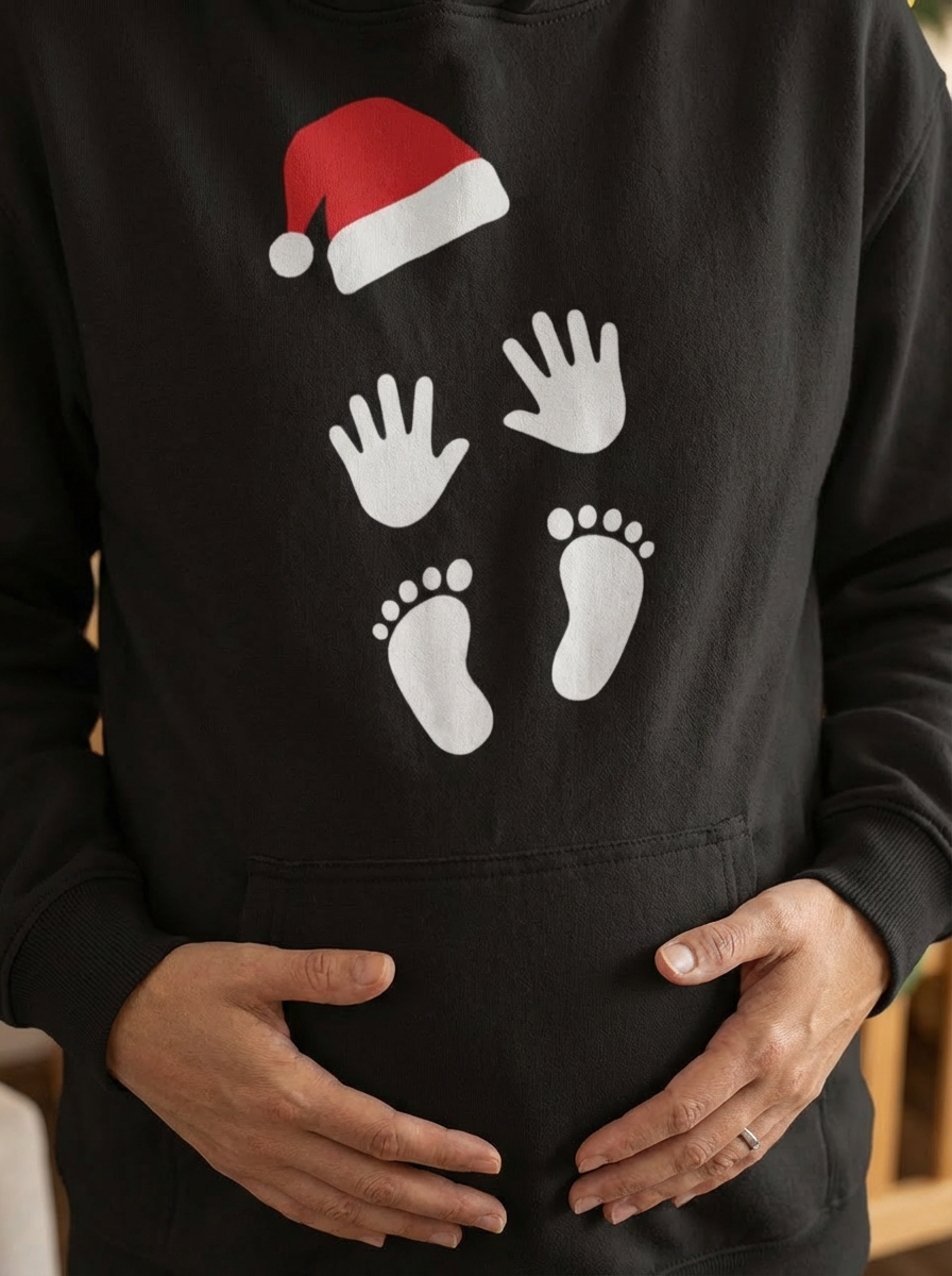 Expecting Mother Christmas Oversized Heavyweight Hoodie