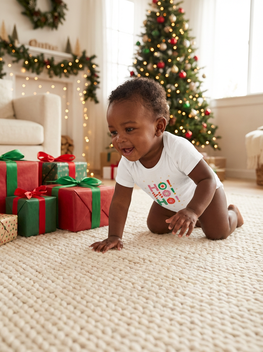 Ho Ho Ho Baby Christmas One Piece | Holiday Short Sleeve Bodysuit