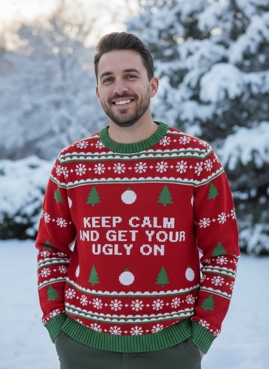 Keep Calm & Get Your Ugly On Sweater - Men's