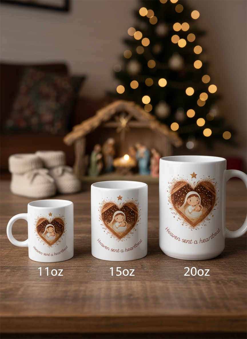 Heaven Sent a Heartbeat Christmas Mug