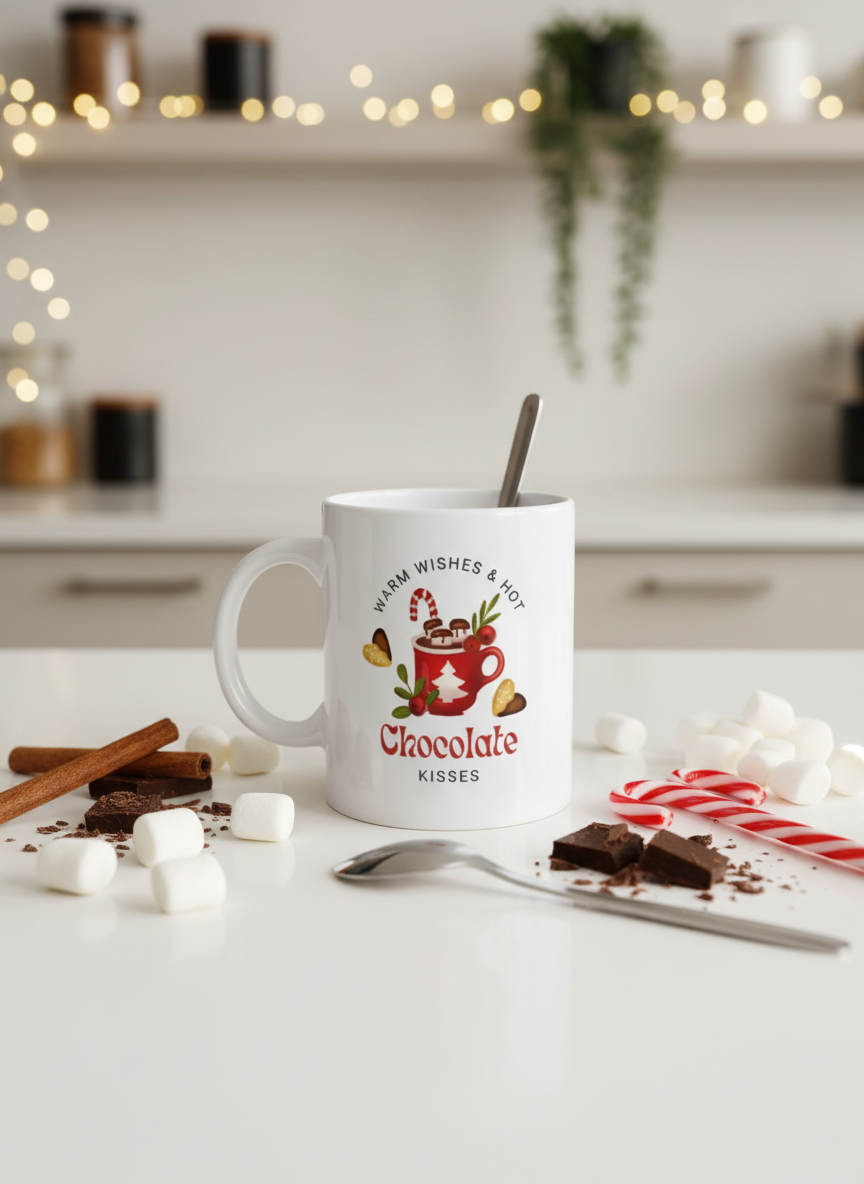 Chocolate Kisses & Hot Cocoa Christmas Mug