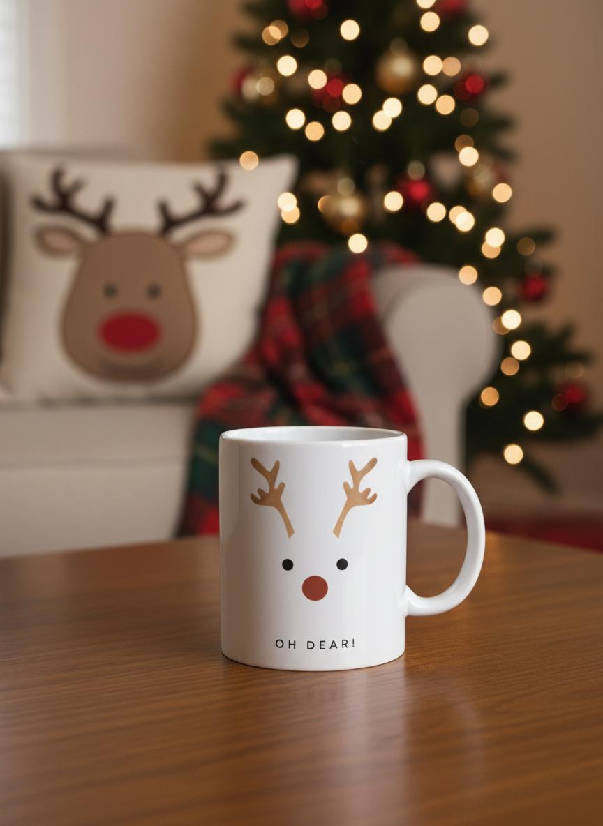 Oh Deer Reindeer Christmas Mug