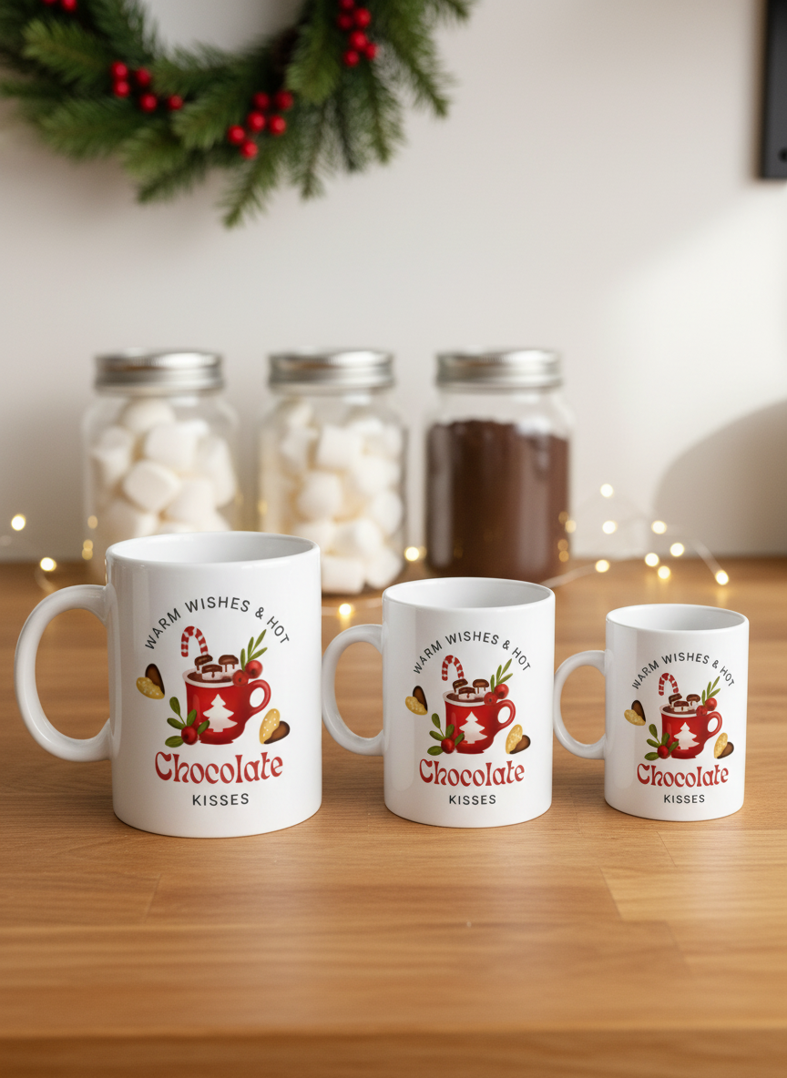Chocolate Kisses & Hot Cocoa Christmas Mug