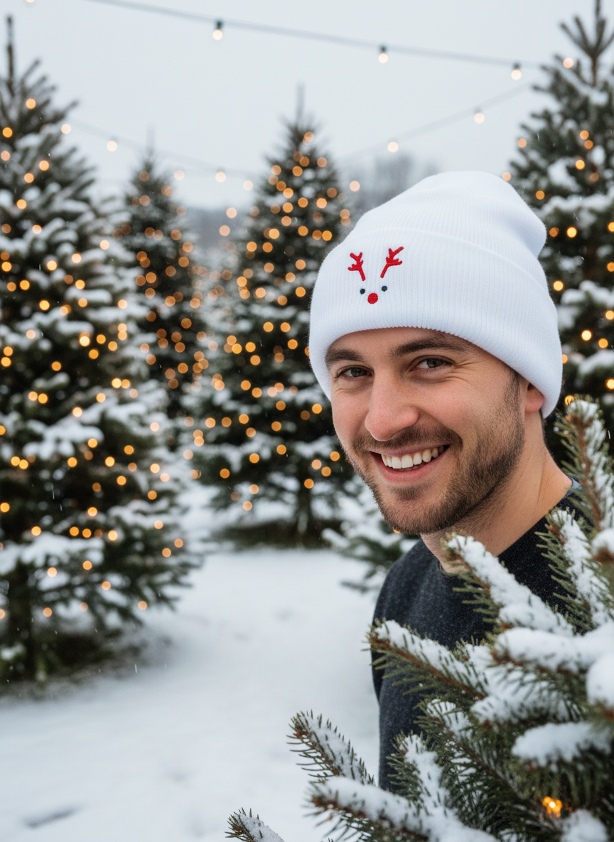 Rudolph Red-Nosed Reindeer Christmas Beanie - Men's