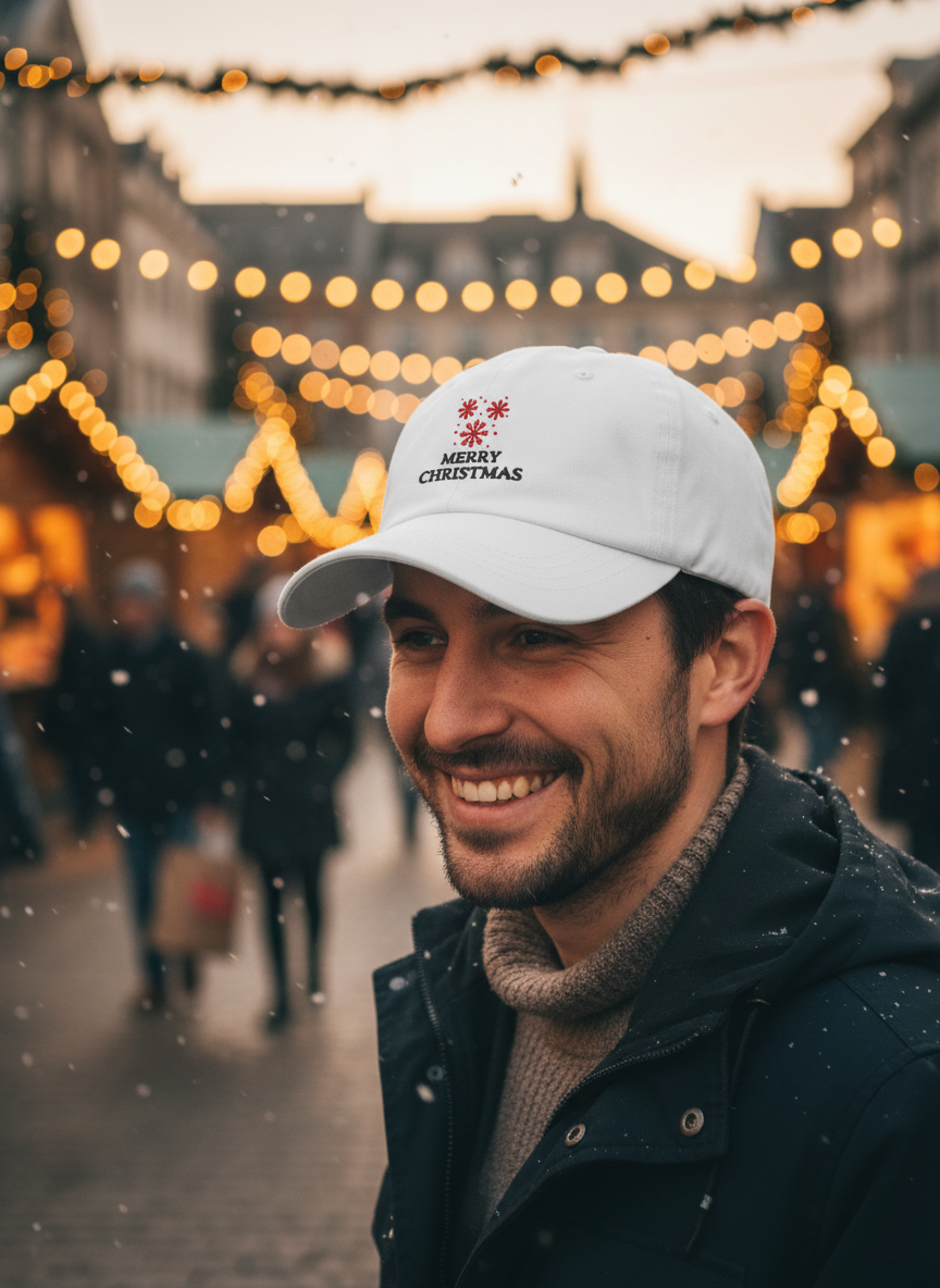 Merry Christmas Cute Holiday Cap - Men's