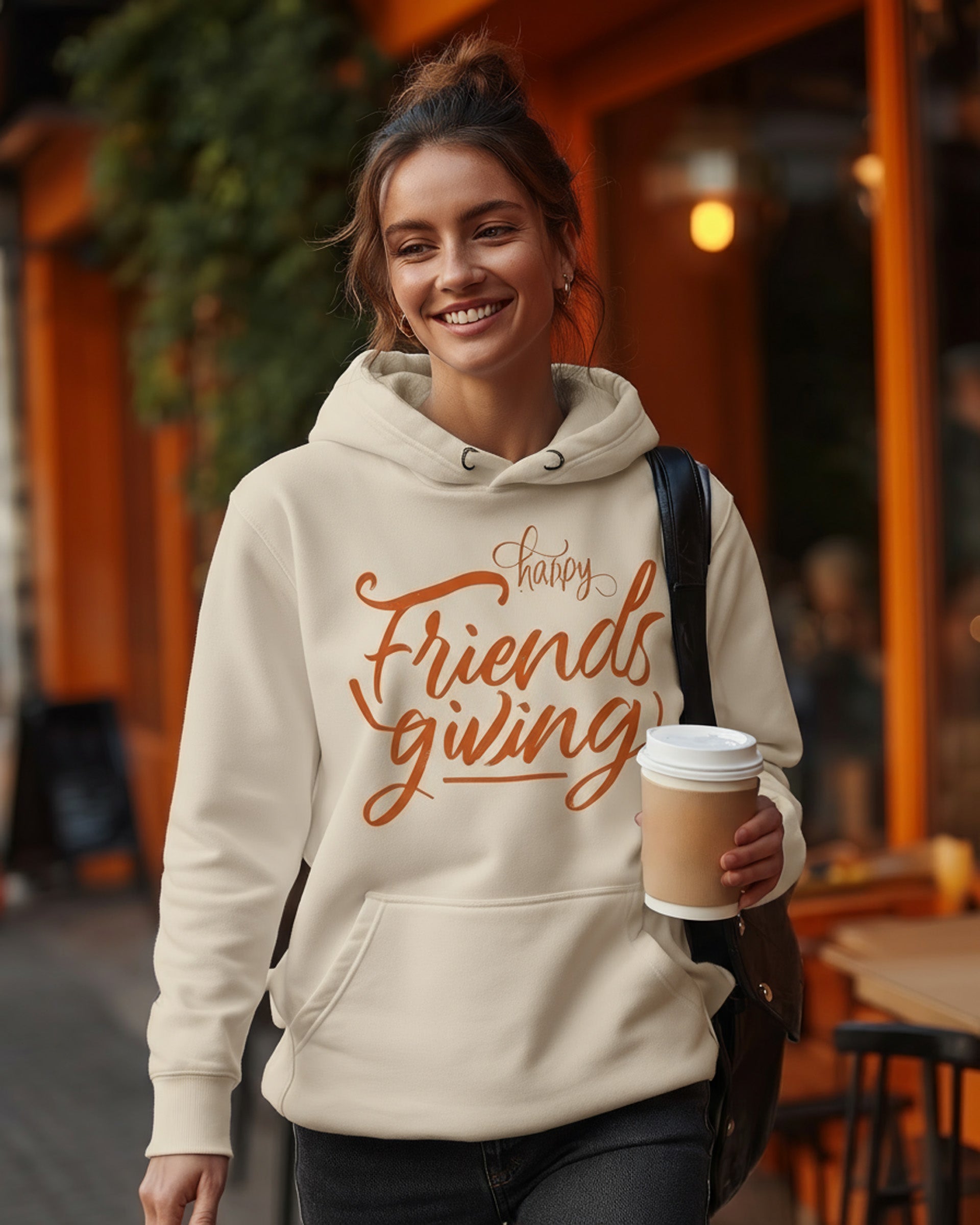 Friendsgiving Hoodie (Orange) - Women's