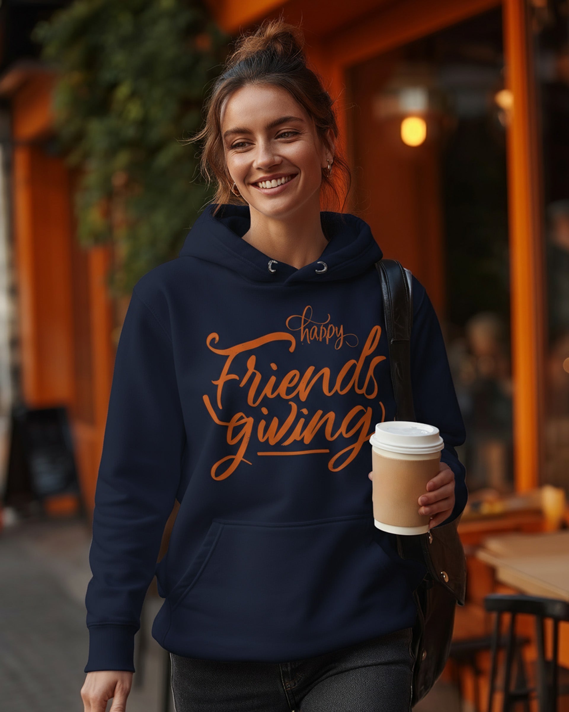 Friendsgiving Hoodie (Orange) - Women's