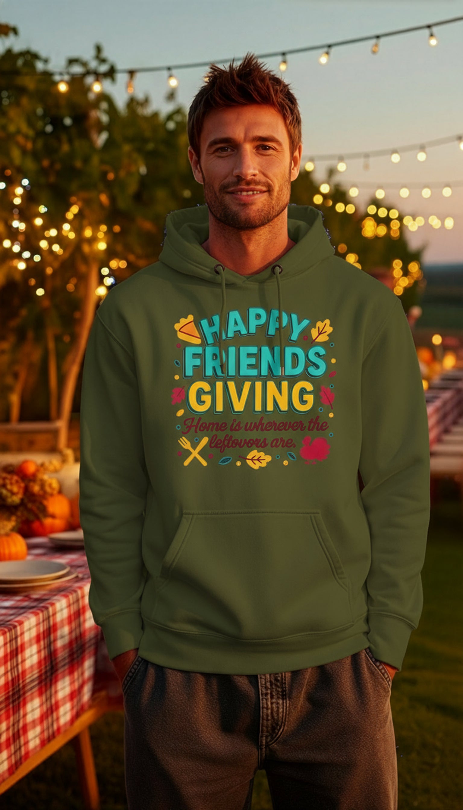 Friendsgiving Hoodie (Colorful) - Men's