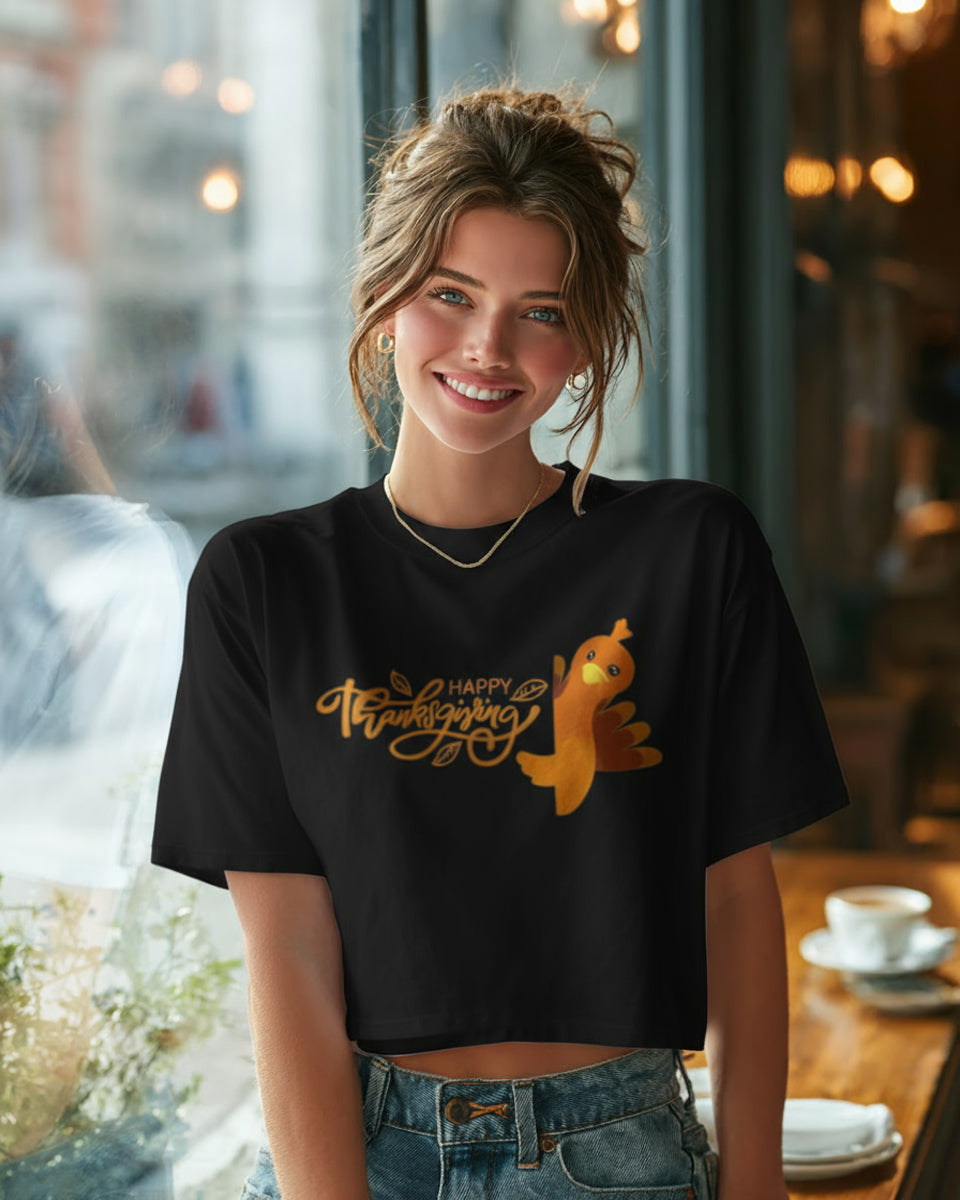 Happy Thanksgiving Boxy Tee (Turkey) - Women's