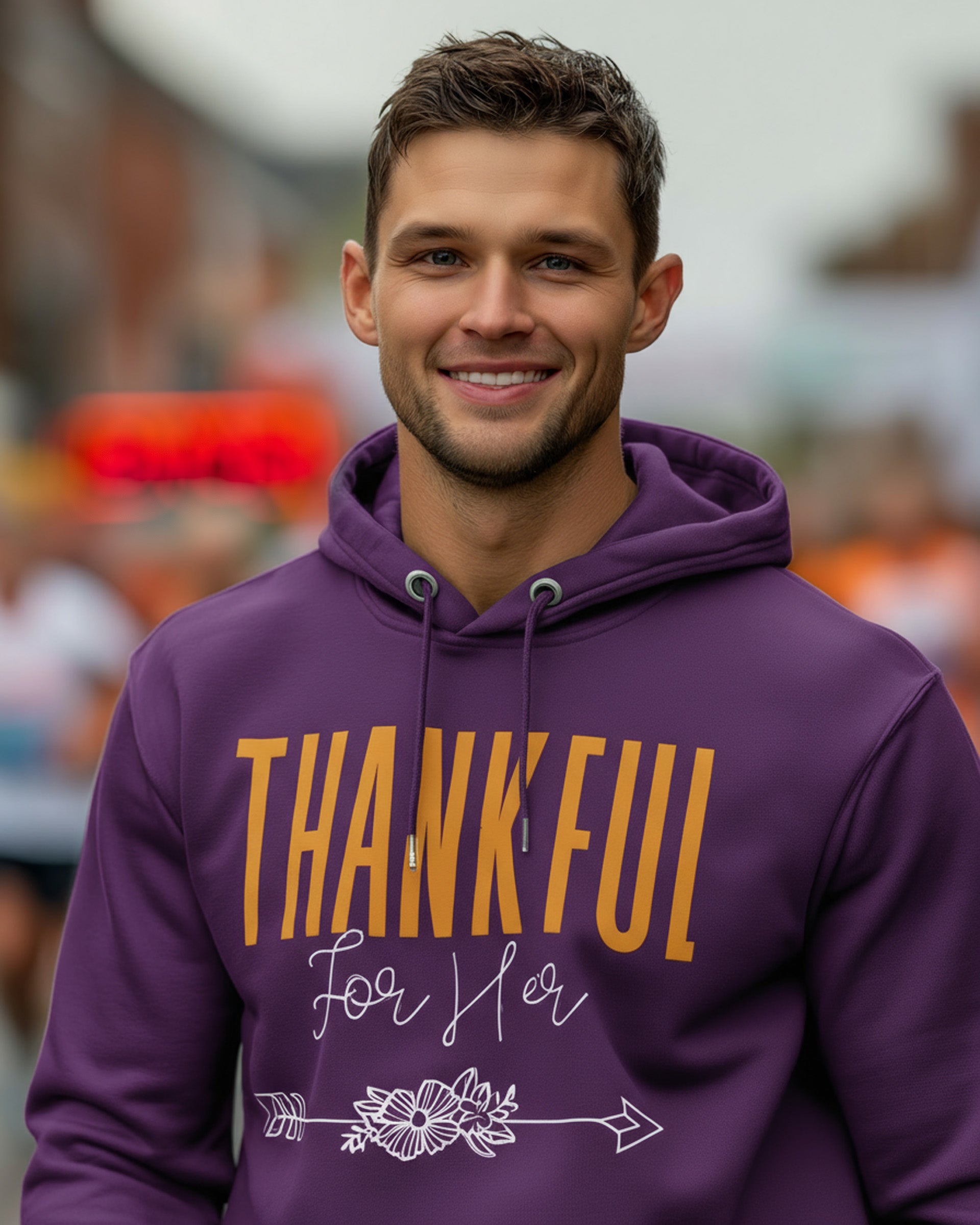 Thankful for Her Hoodie (Him & Her Collection) - Men's
