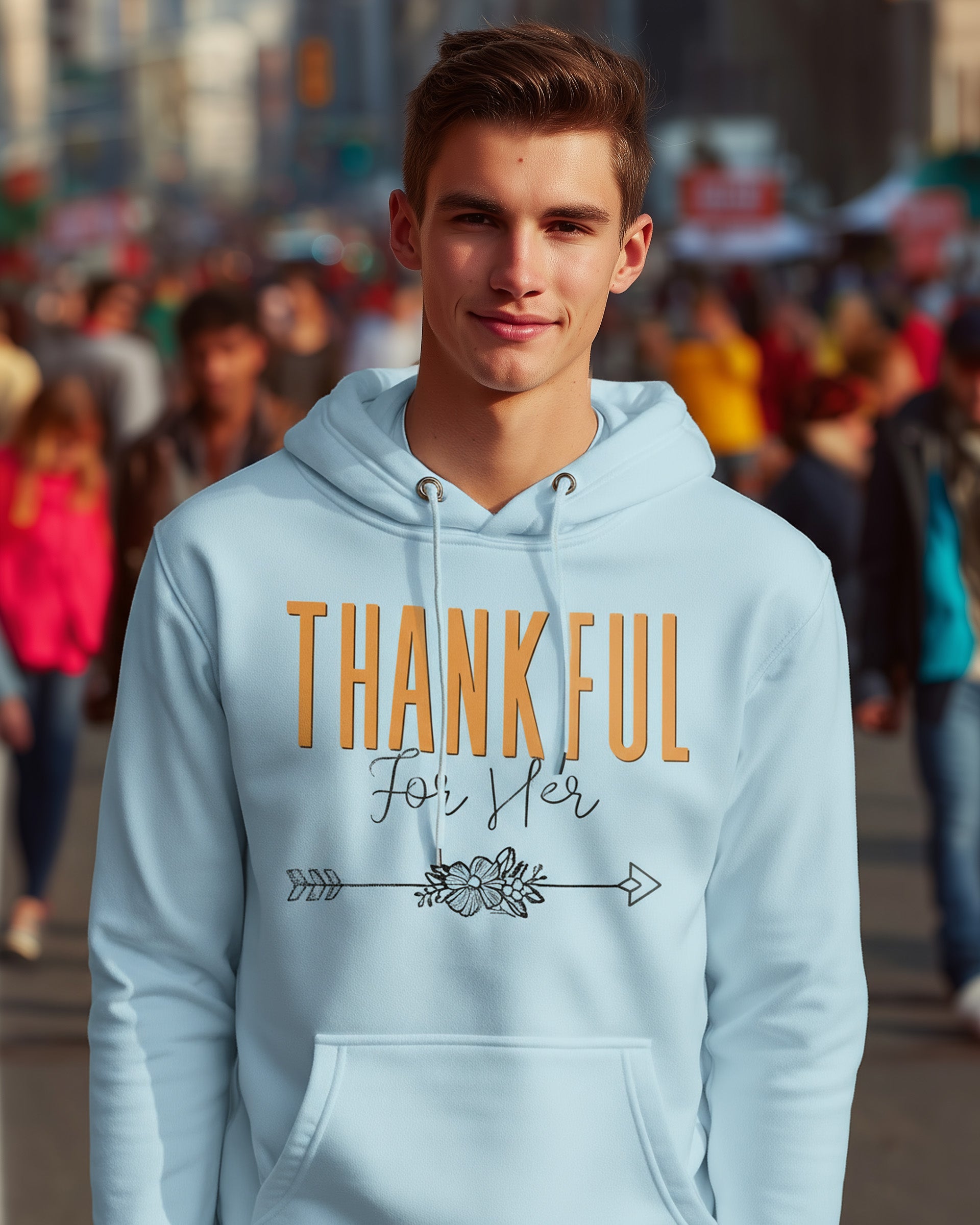 Thankful for Her Hoodie (Him & Her Collection) - Men's