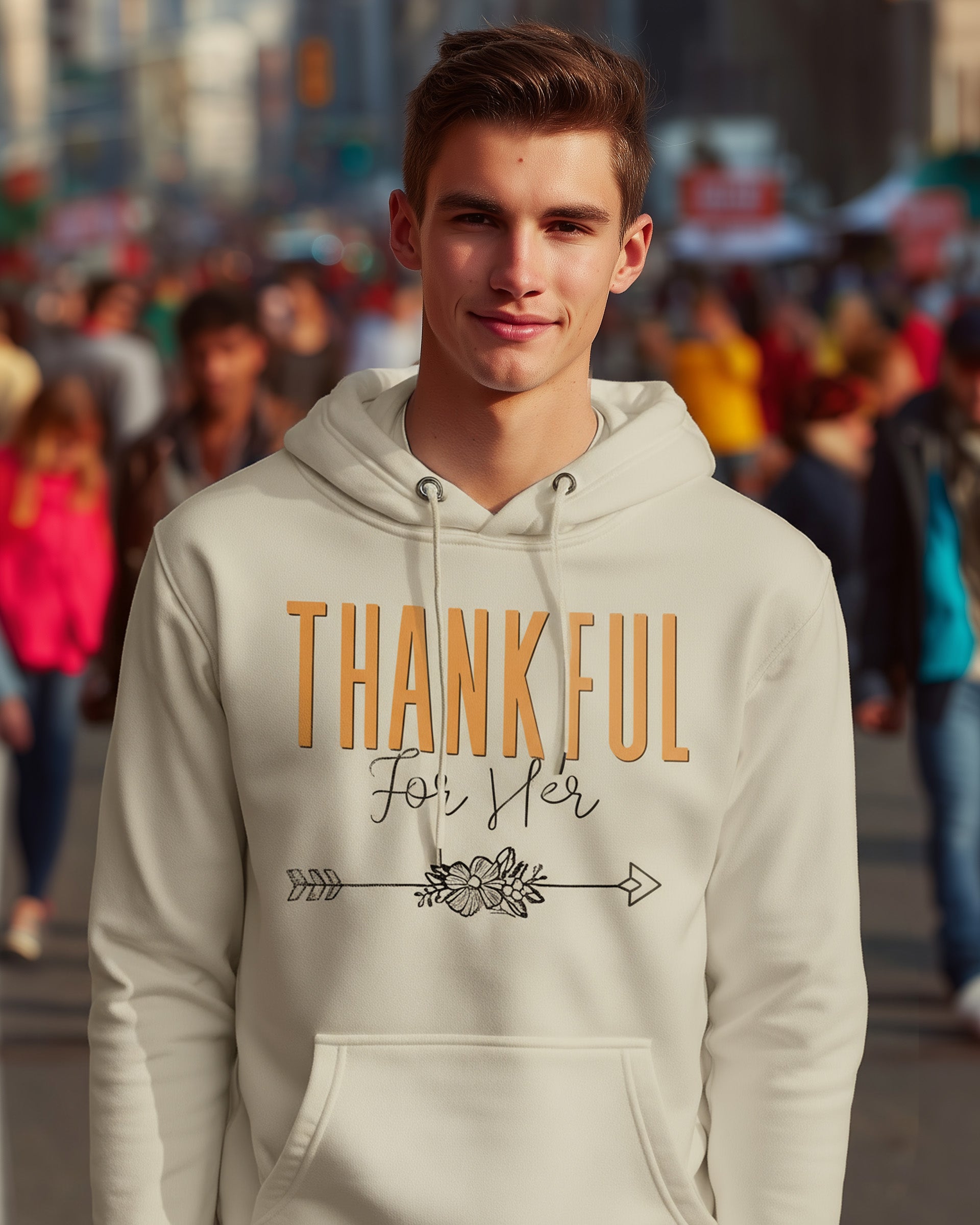 Thankful for Her Hoodie (Him & Her Collection) - Men's