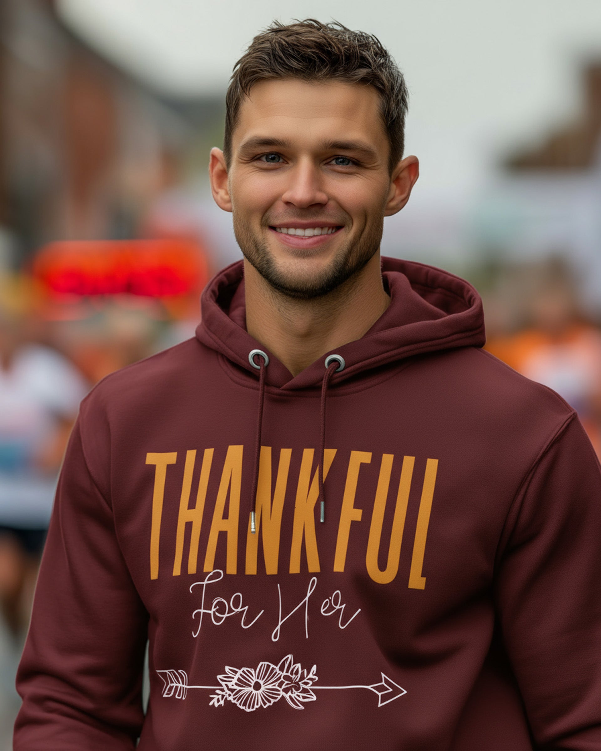 Thankful for Her Hoodie (Him & Her Collection) - Men's