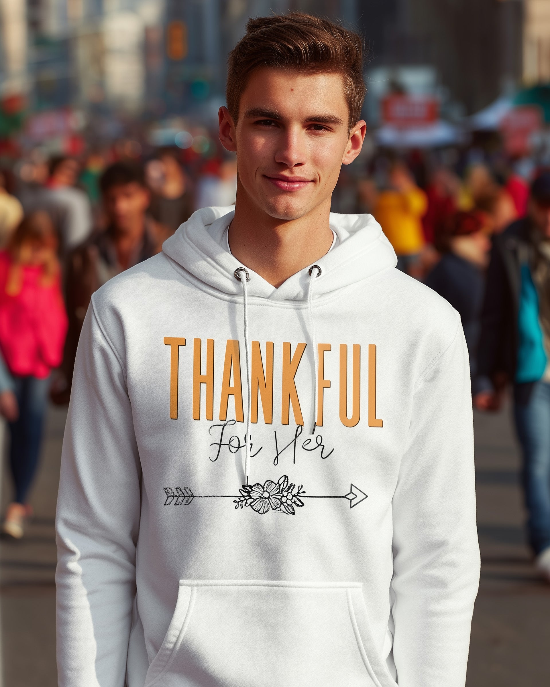 Thankful for Her Hoodie (Him & Her Collection) - Men's