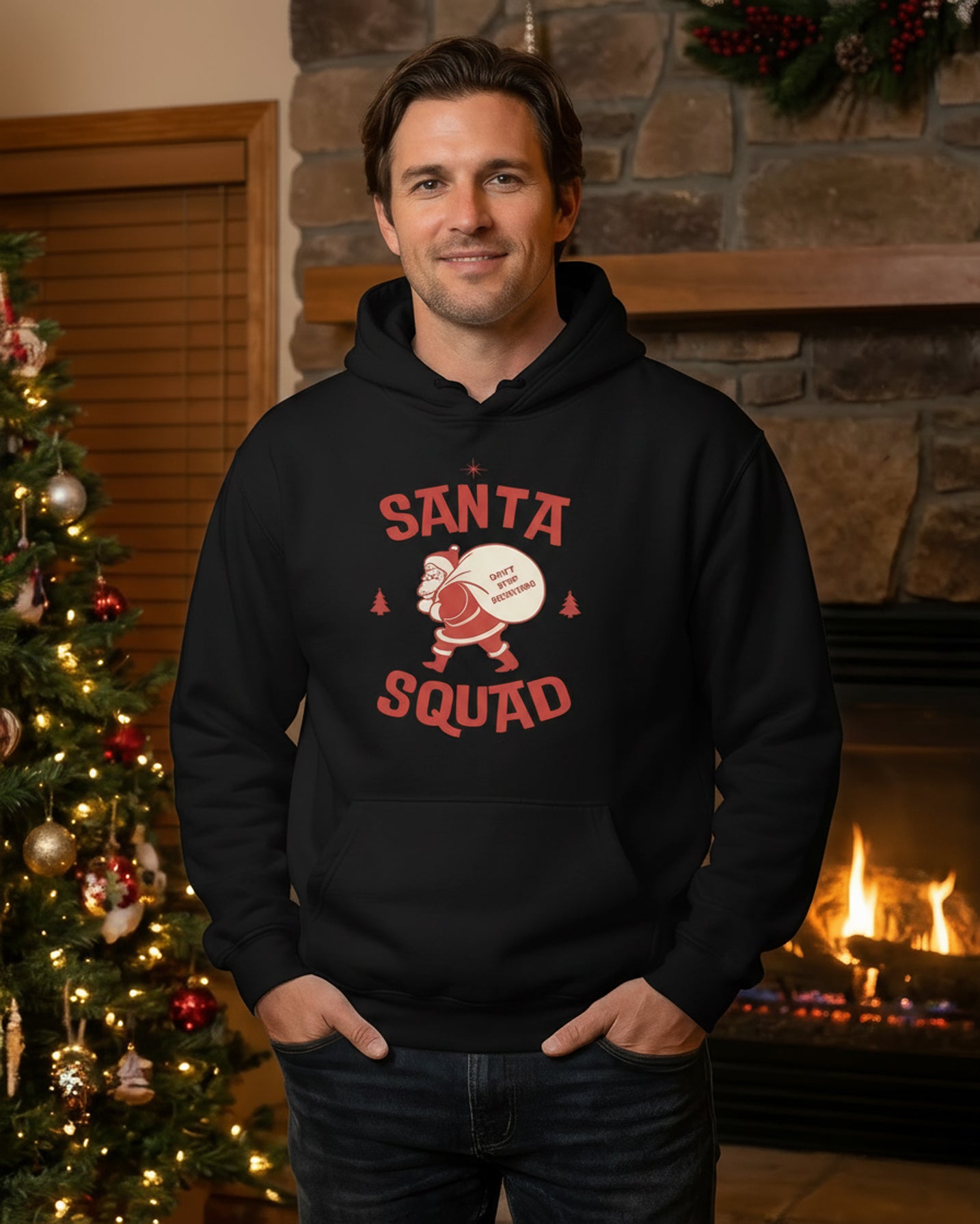 Santa Squad Christmas Hoodie - Men's