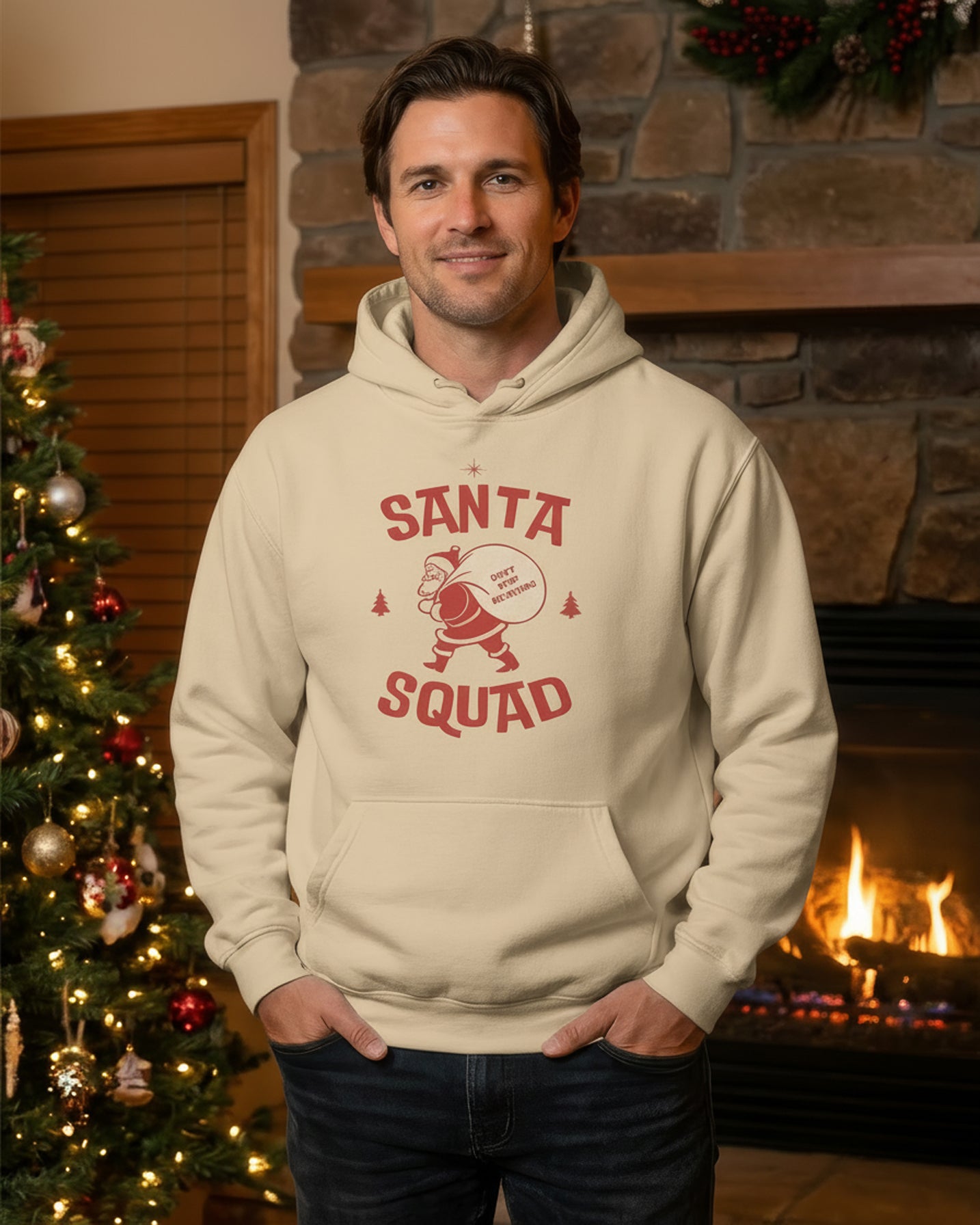 Santa Squad Christmas Hoodie - Men's