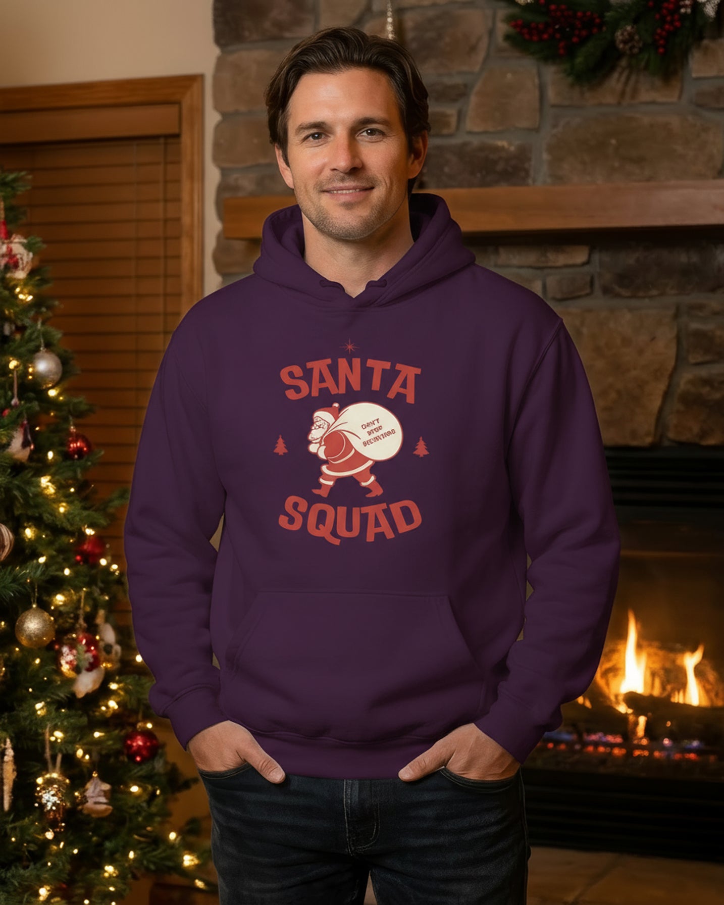 Santa Squad Christmas Hoodie - Men's