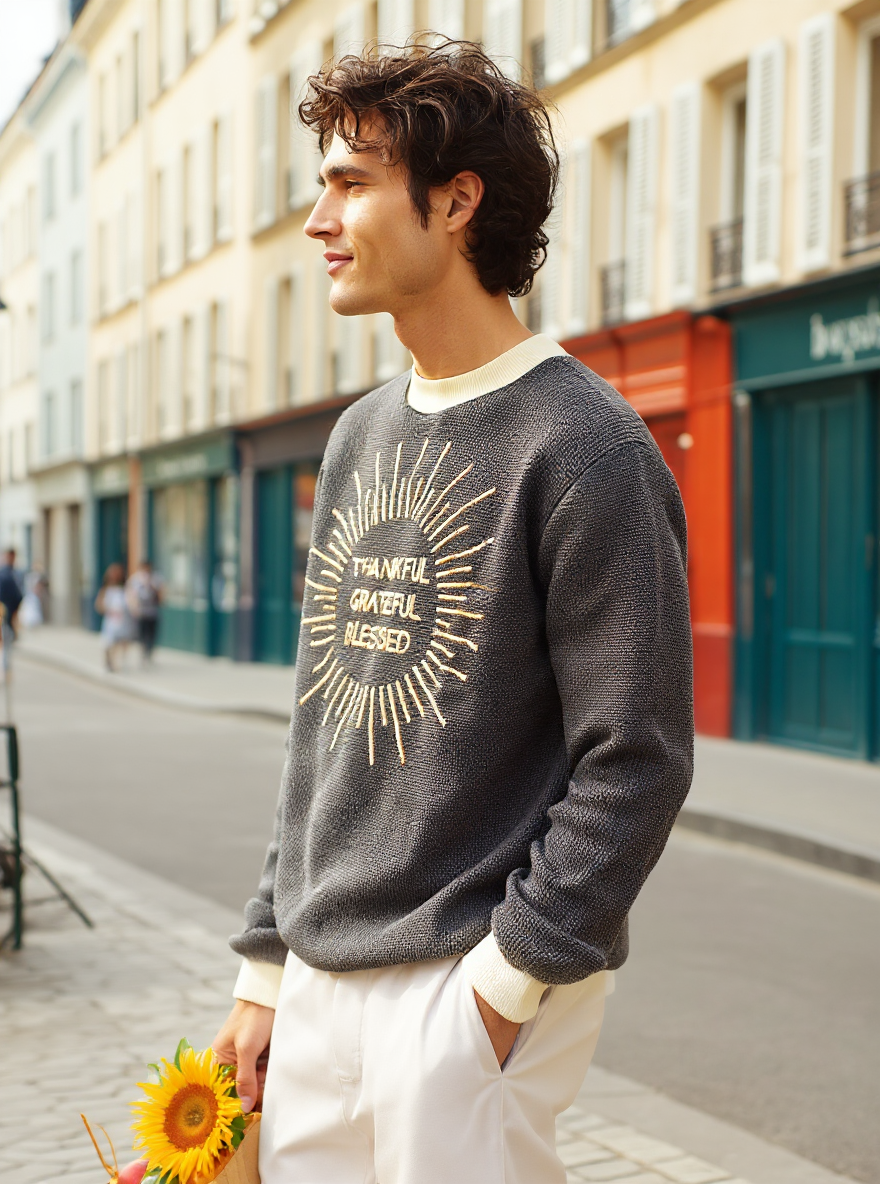 Thankful Grateful Blessed Sweater (Sun) - Men's