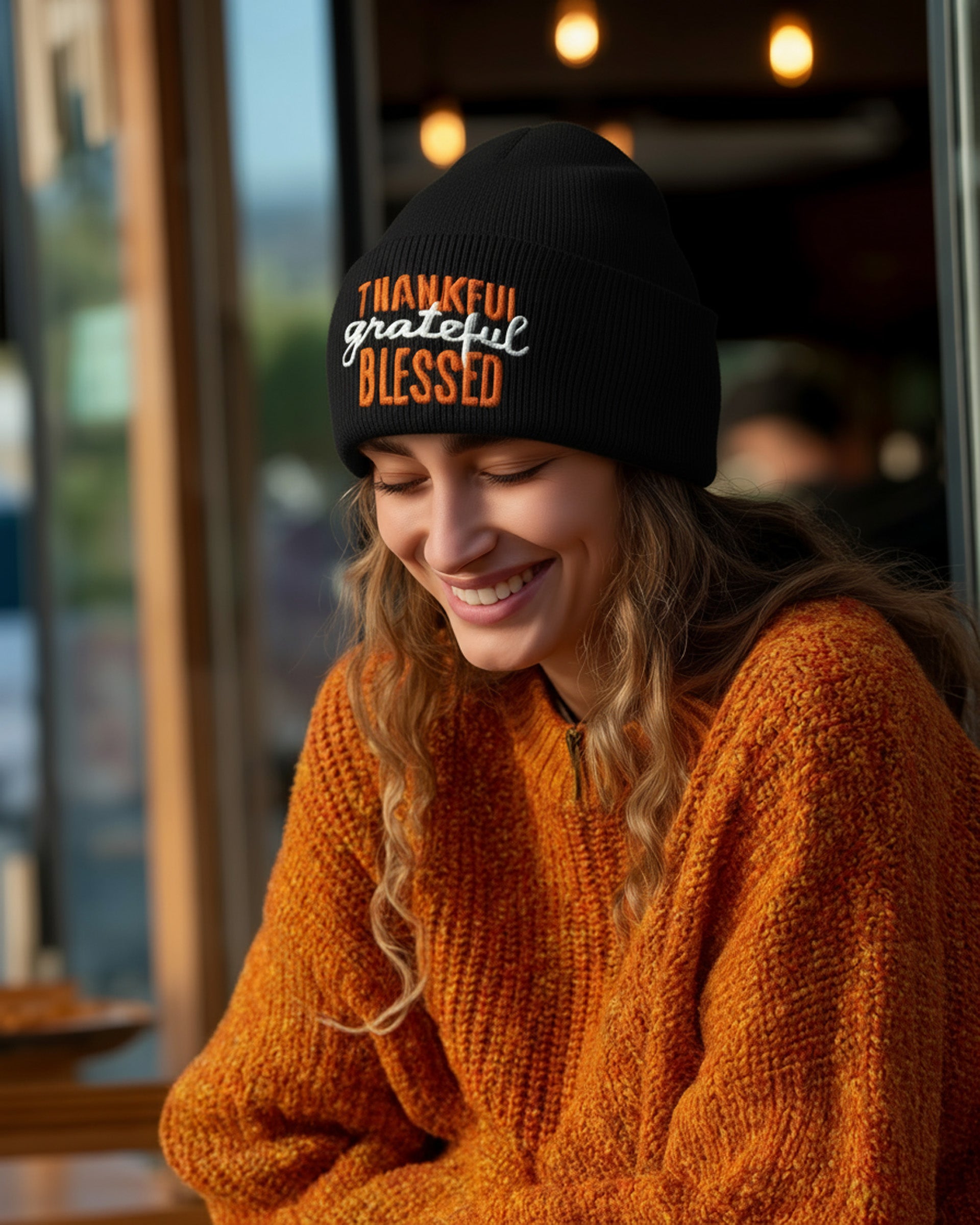 Thankful Grateful Blessed Beanie - Women's