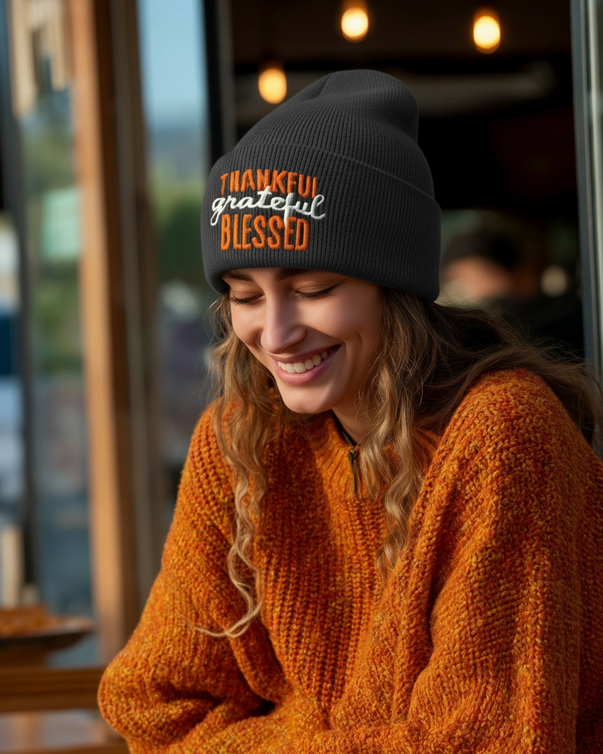Thankful Grateful Blessed Beanie - Women's
