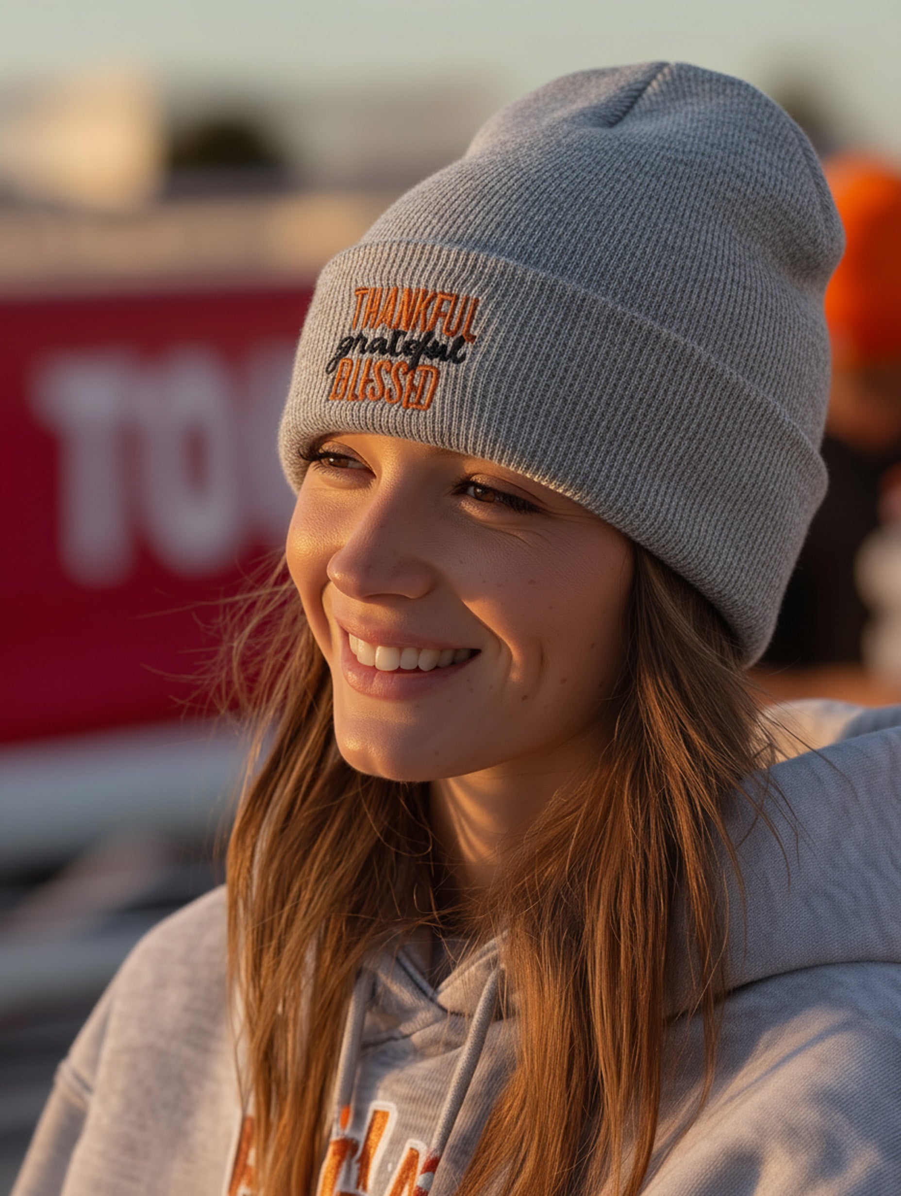 Thankful Grateful Blessed Beanie - Women's