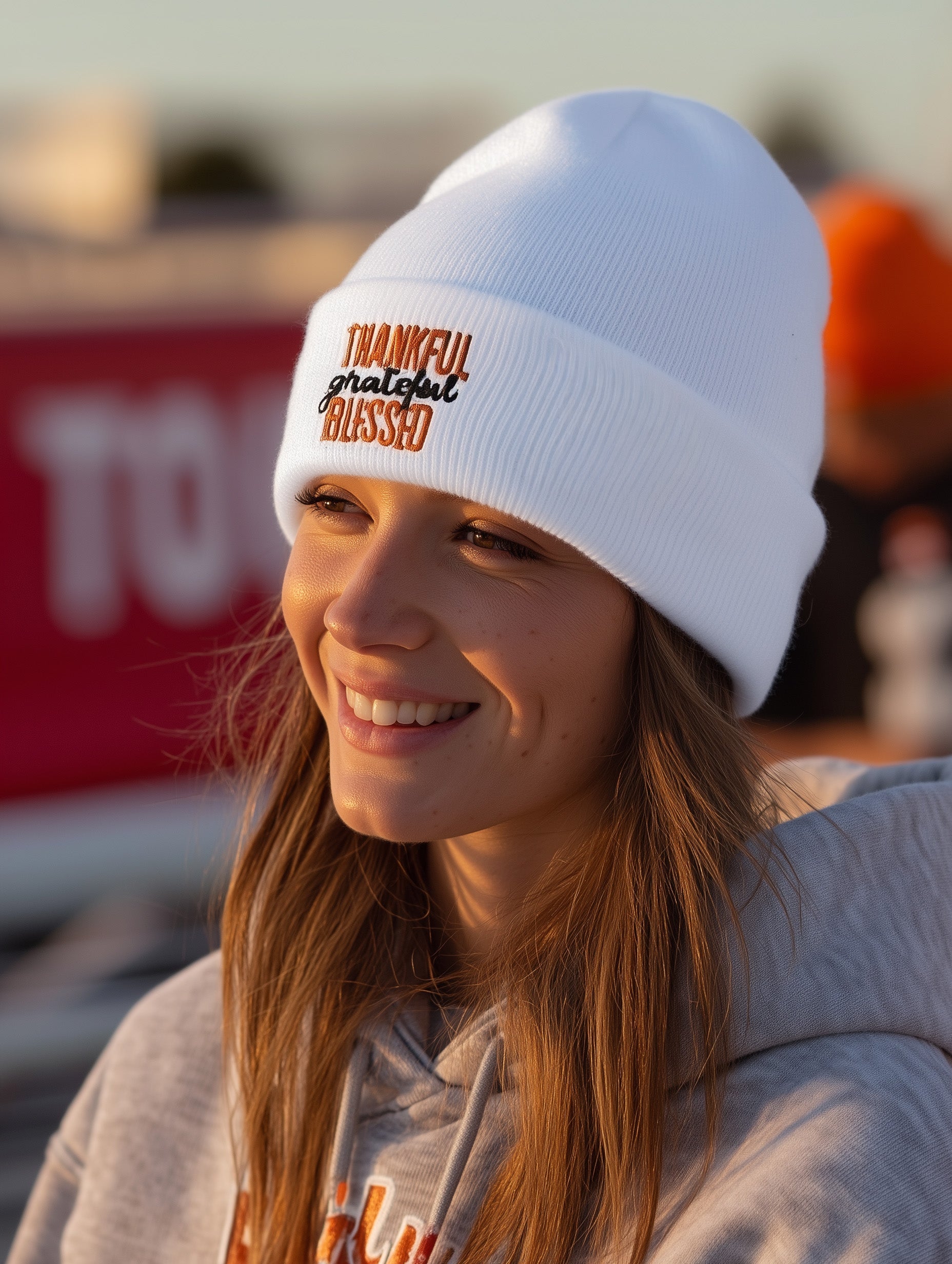 Thankful Grateful Blessed Beanie - Women's