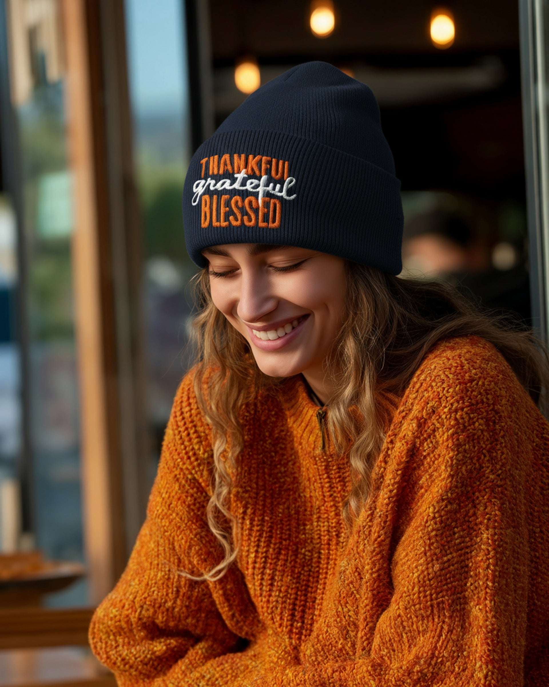 Thankful Grateful Blessed Beanie - Women's