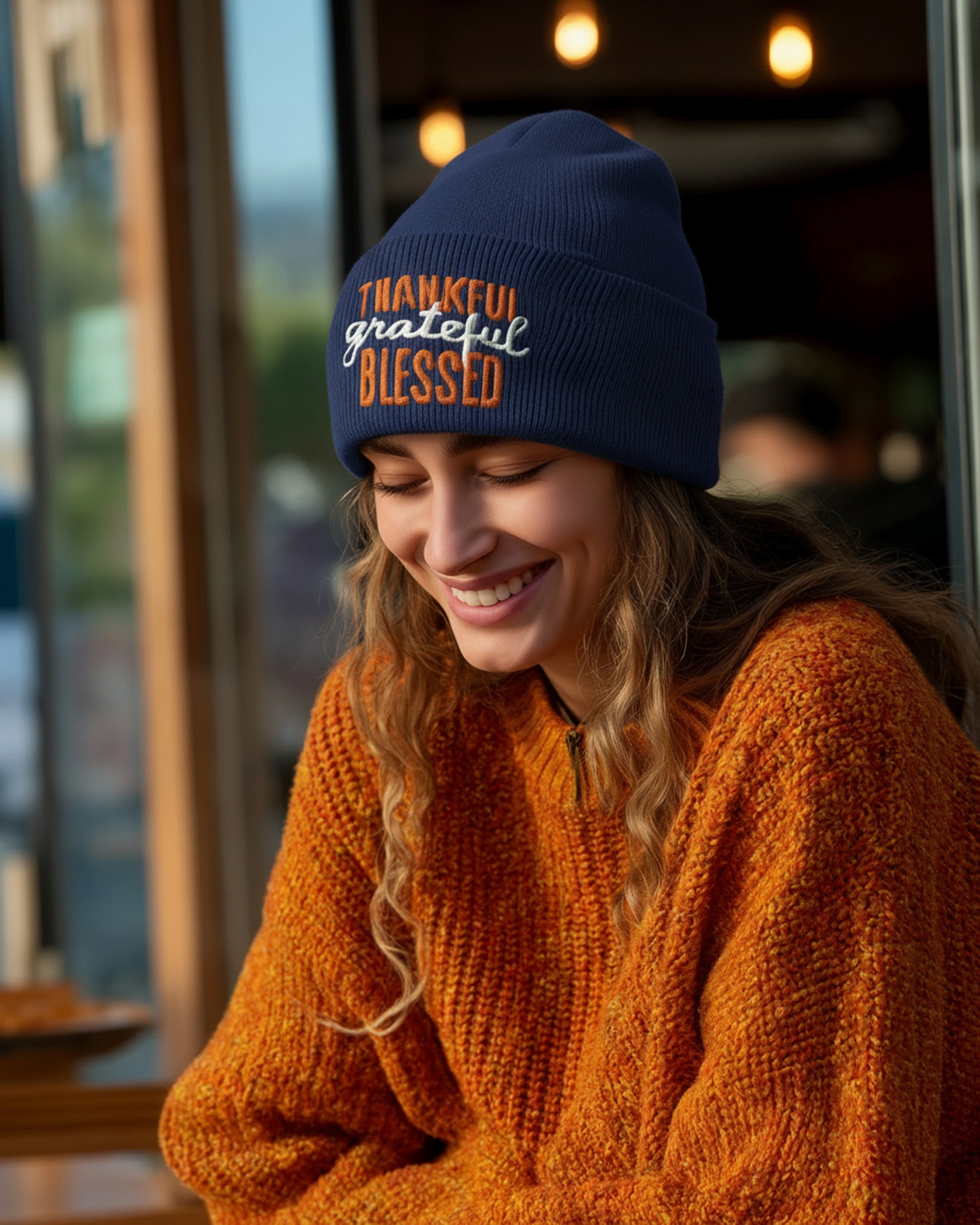 Thankful Grateful Blessed Beanie - Women's