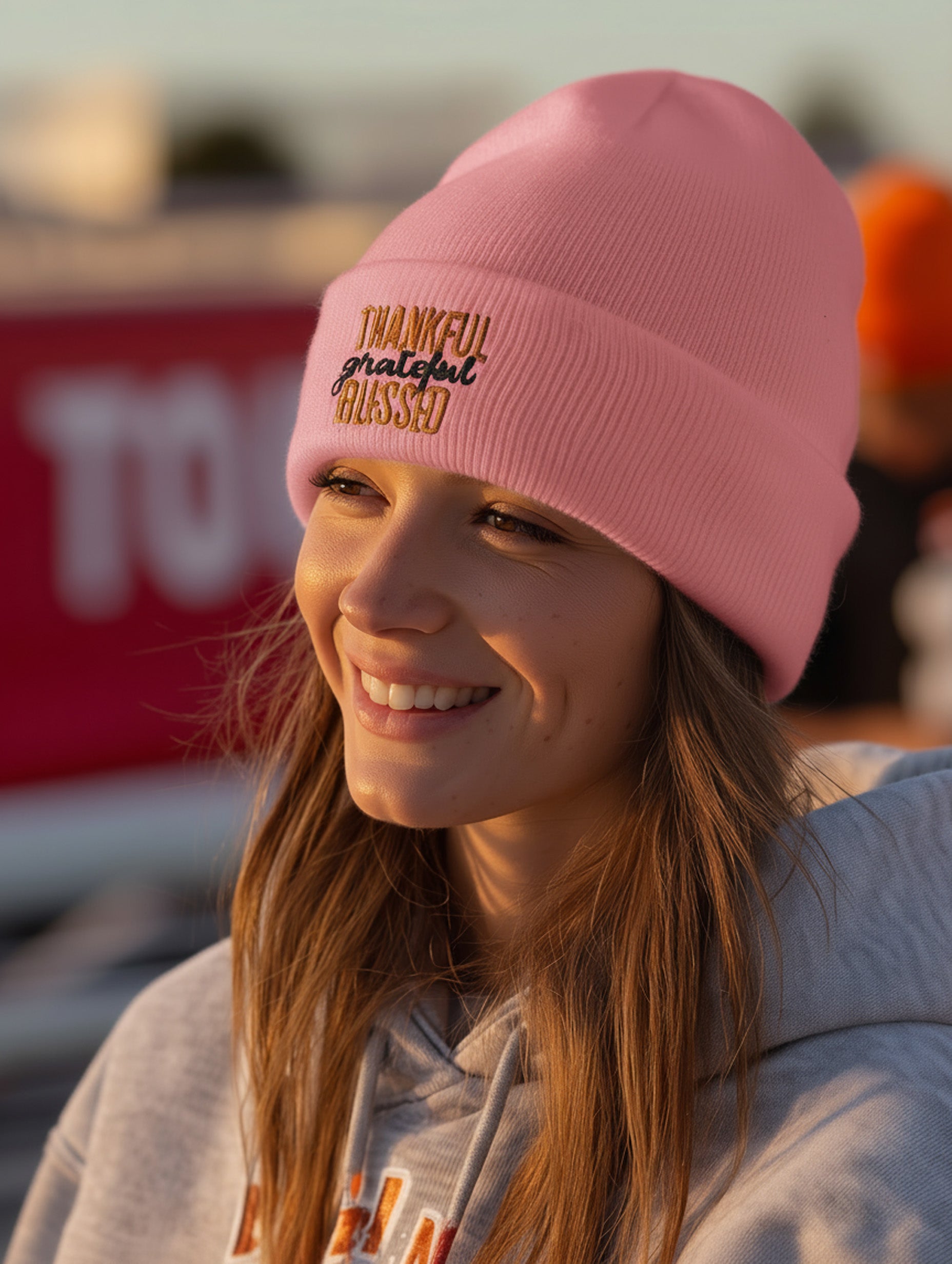 Thankful Grateful Blessed Beanie - Women's