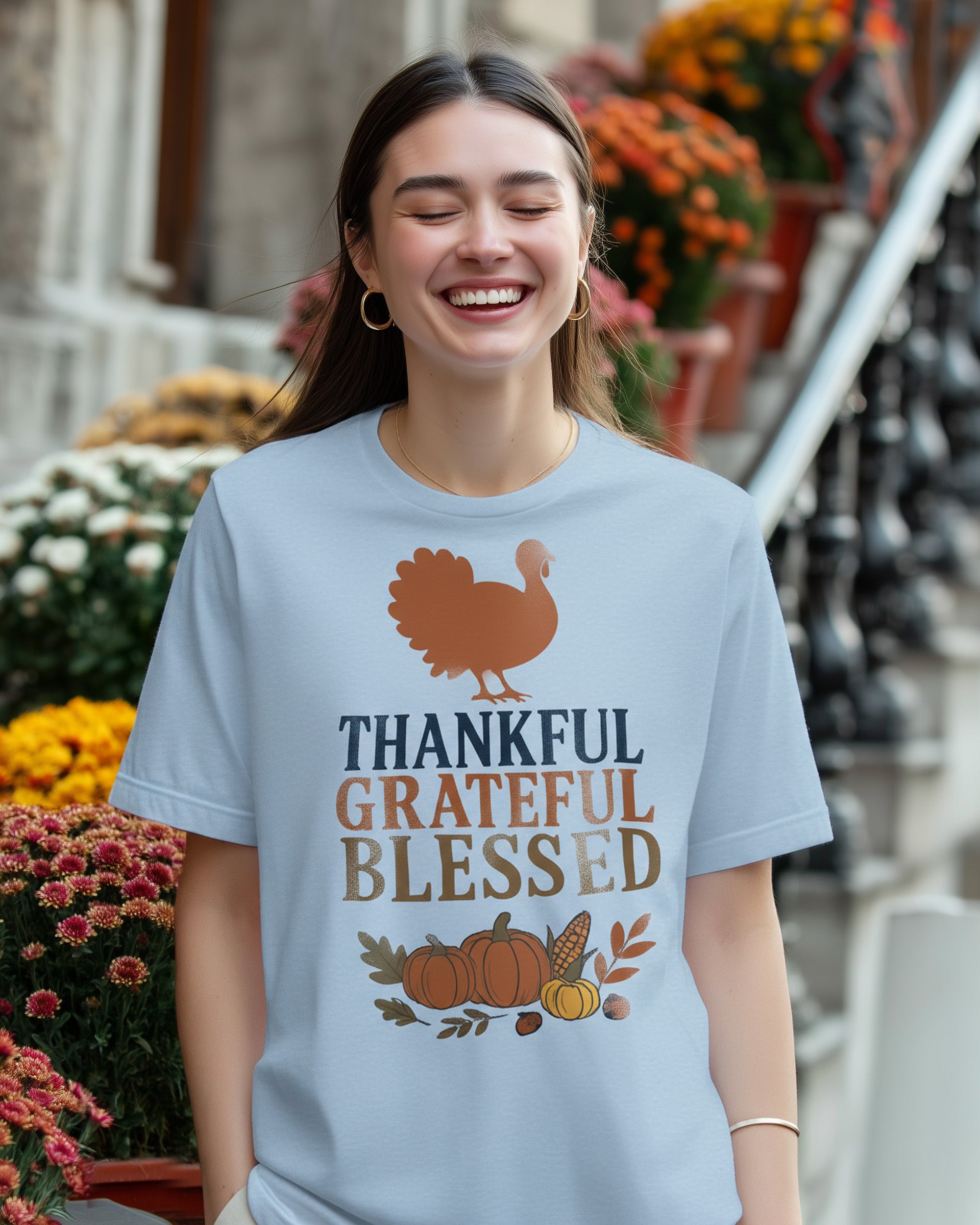 Thankful Grateful Blessed Tee (Turkey) - Women's