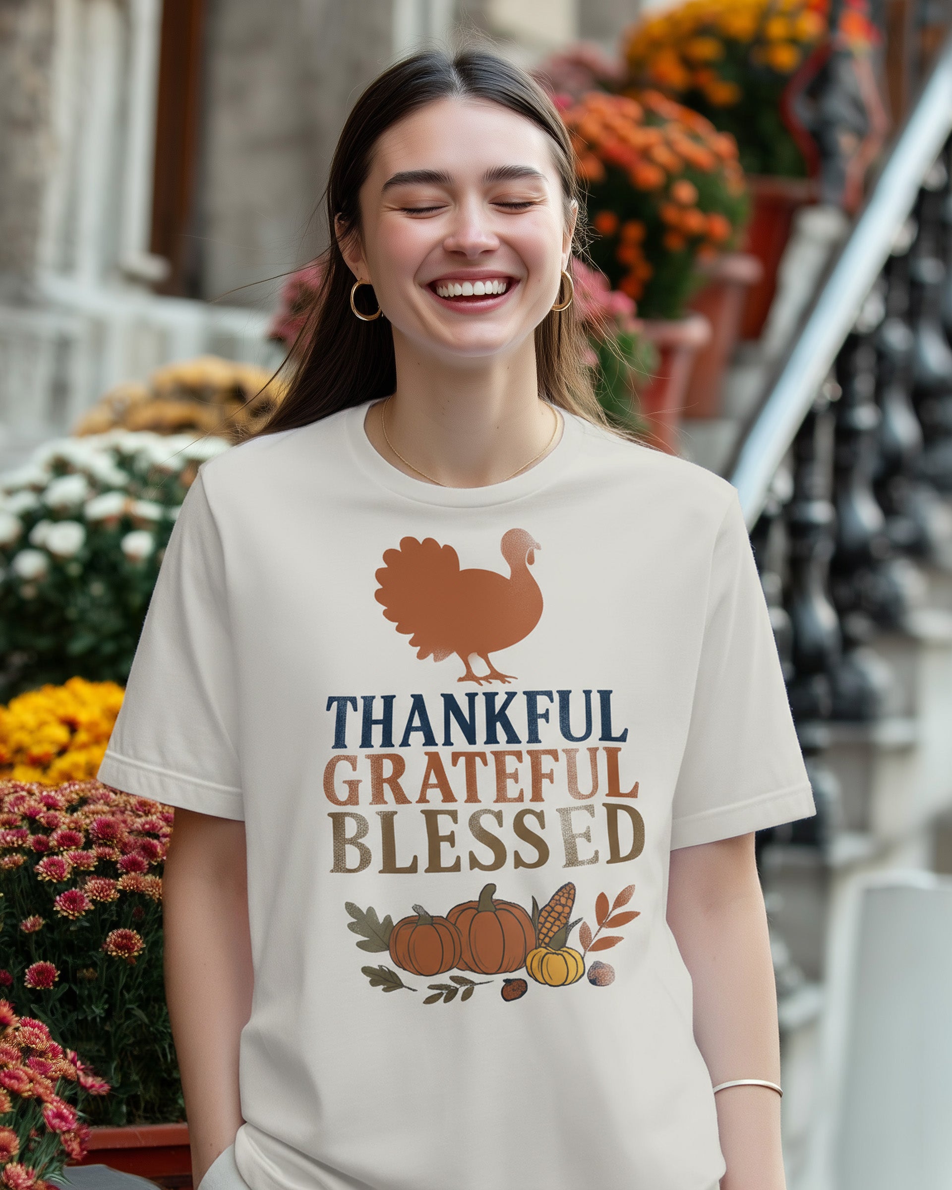 Thankful Grateful Blessed Tee (Turkey) - Women's