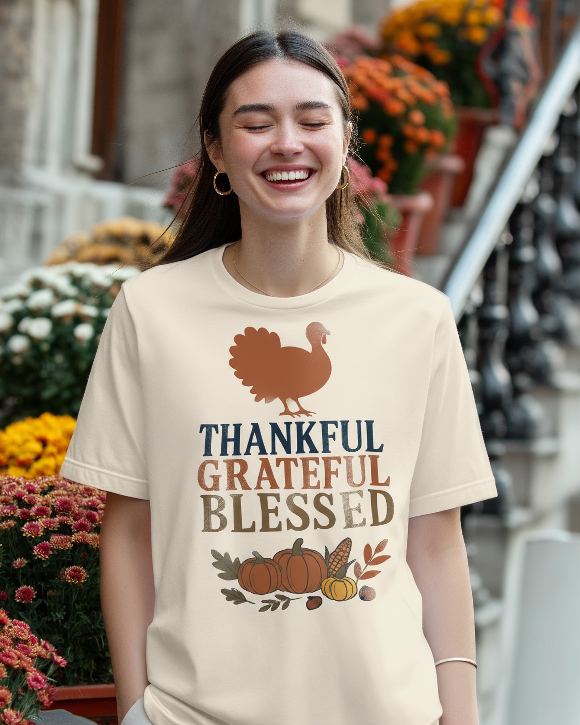 Thankful Grateful Blessed Tee (Turkey) - Women's
