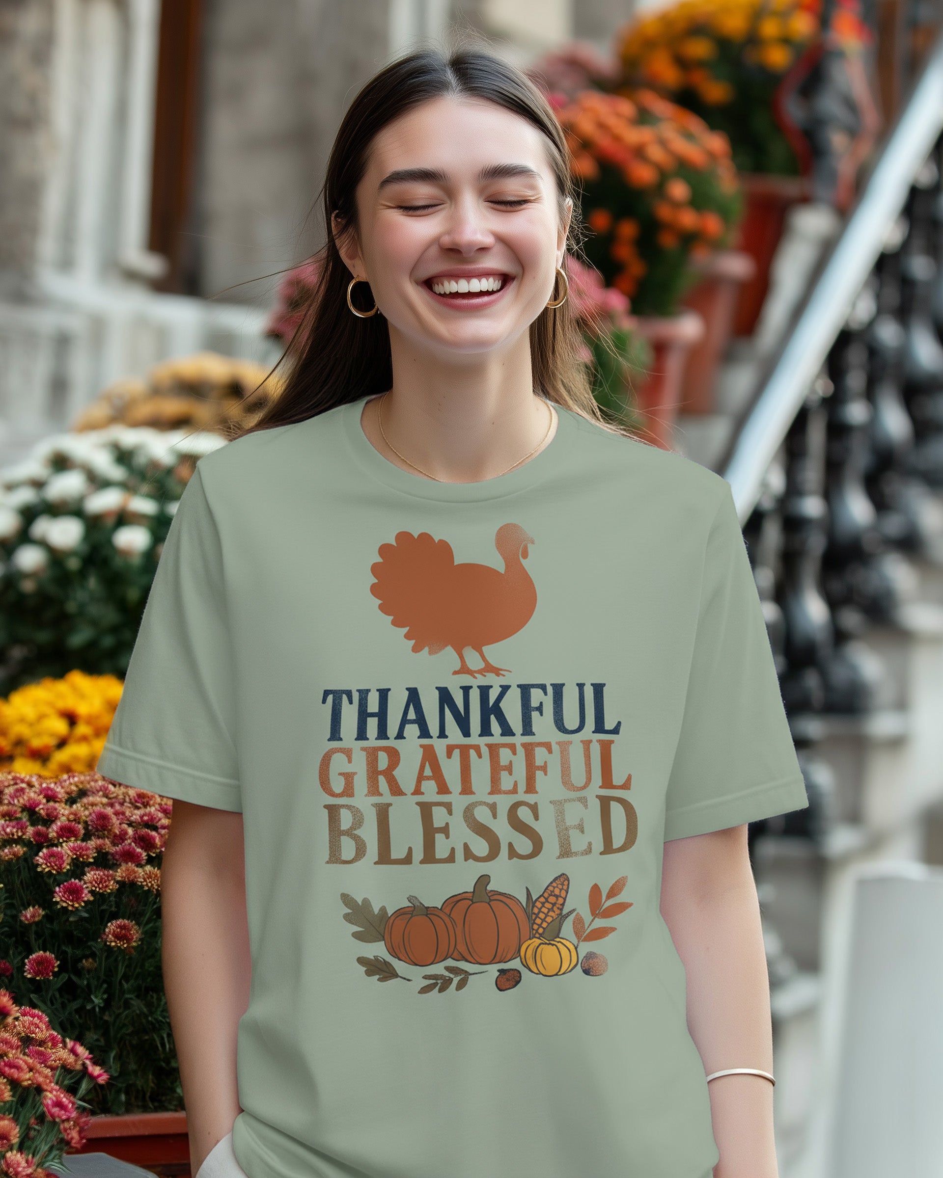Thankful Grateful Blessed Tee (Turkey) - Women's