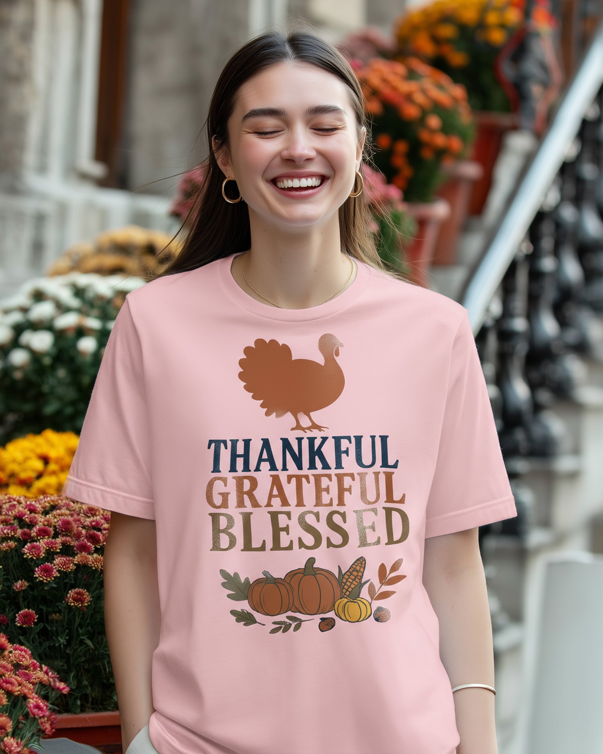 Thankful Grateful Blessed Tee (Turkey) - Women's
