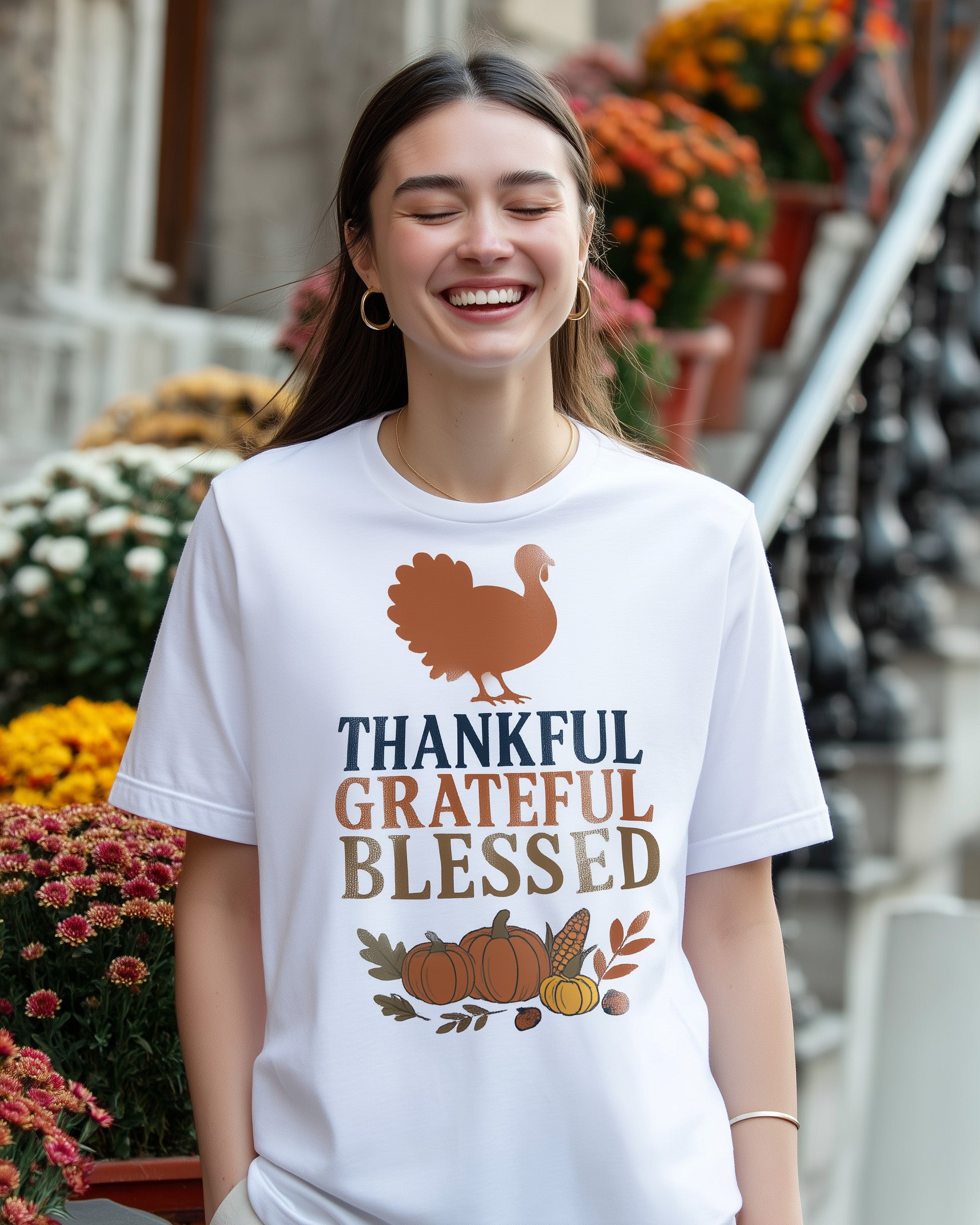 Thankful Grateful Blessed Tee (Turkey) - Women's
